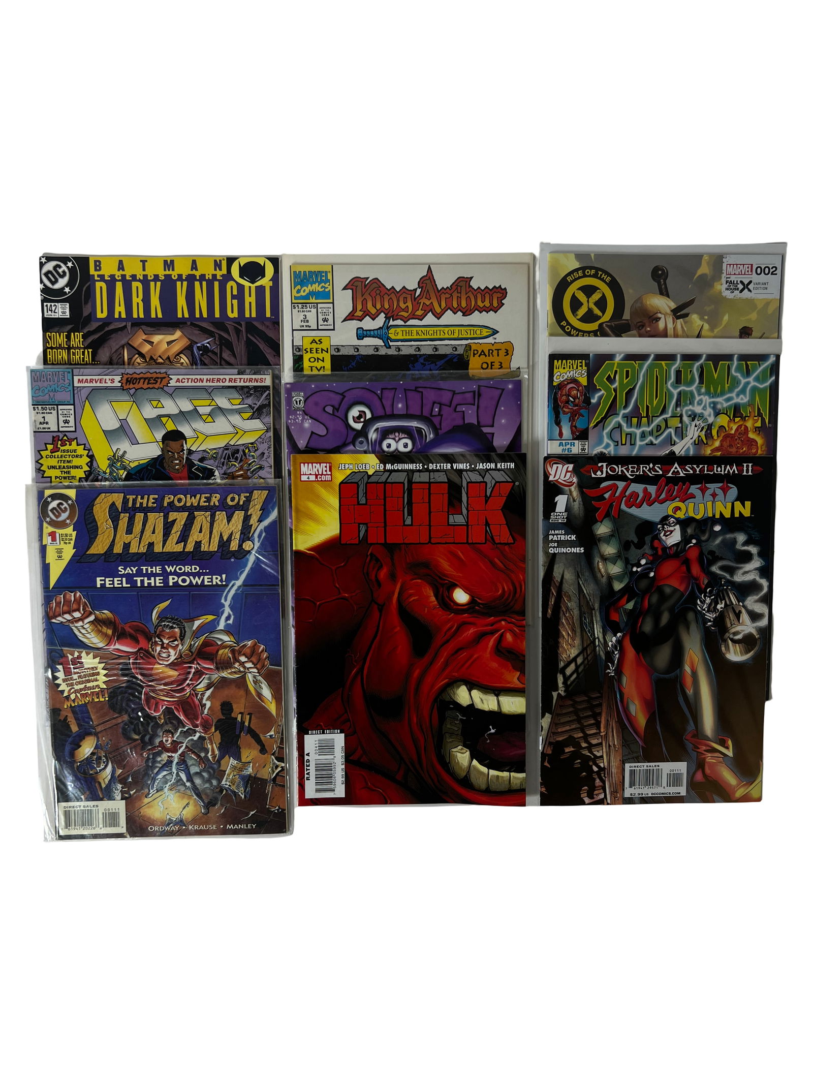 Modern DC/Marvel Hulk Harley Quinn: Mixed modern comics including Hulk and Harley Quinn.