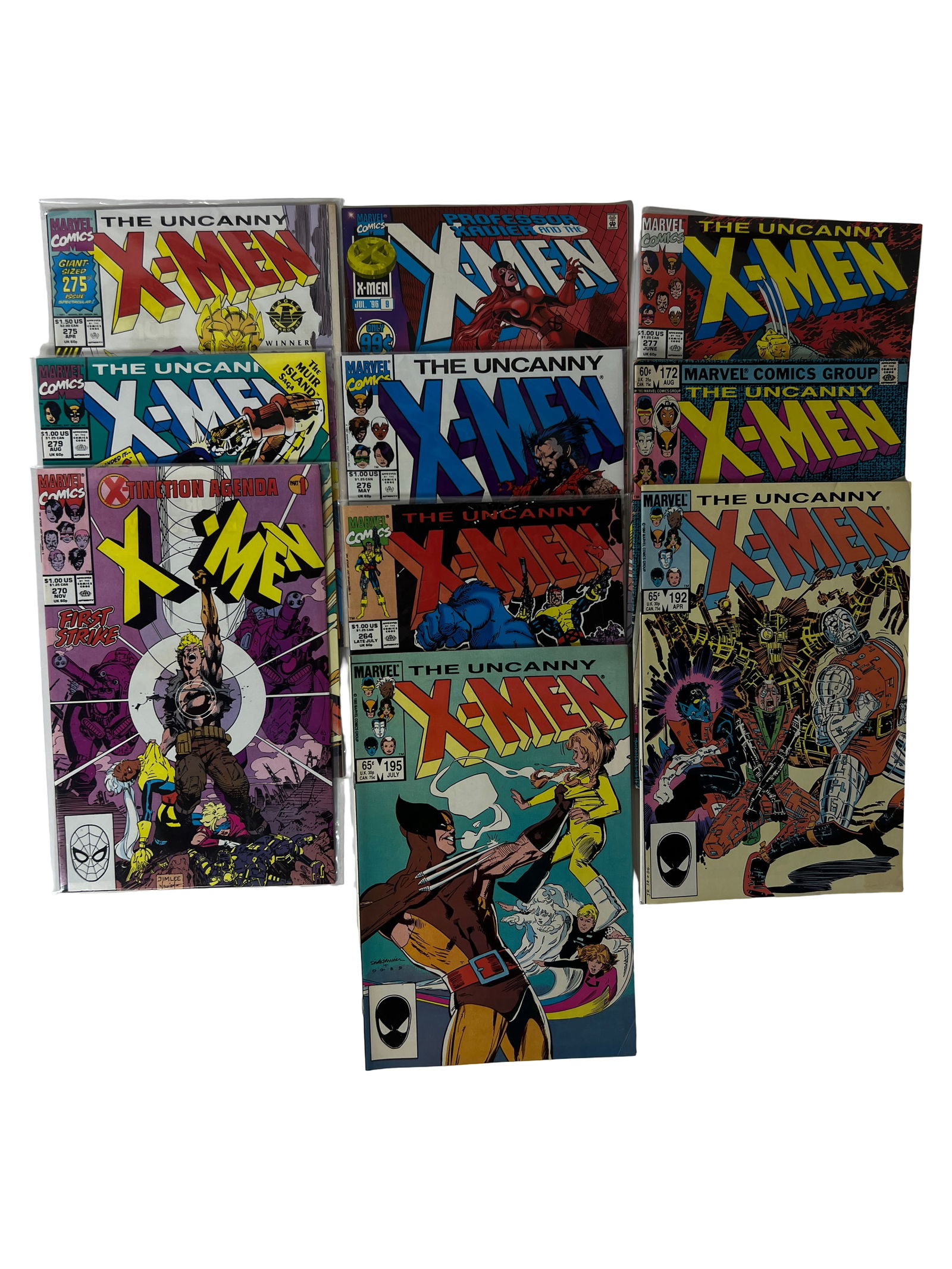 Uncanny X-Men High Number Run: Large group of Uncanny X-Men including X-Tinction Agenda era. X-Tinction Agenda storyline