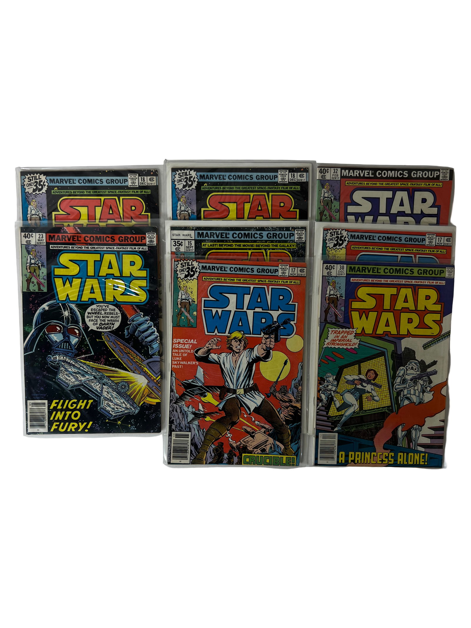 Marvel Star Wars Lot incl. Darth Vader Covers: Assorted Marvel Star Wars issues including Darth Vader and space battle covers.