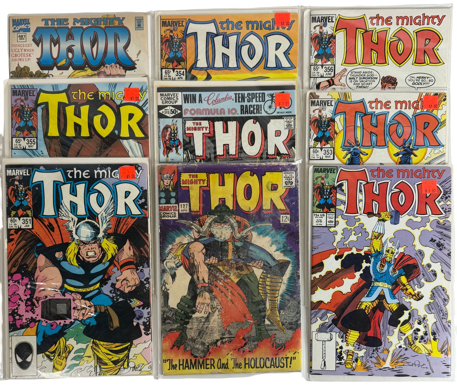 Thor Bronze/Copper Age Mixed Lot (mid-run issues): Includes Thor issues 351-356 range and others.