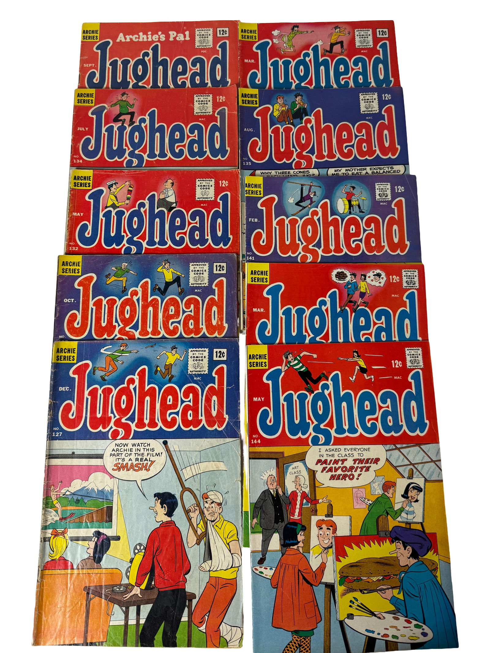 Jughead Comic Book Lot: Group of Archies Pal Jughead comics, mixed issues, Silver Age (1960s), mid-grade condition
