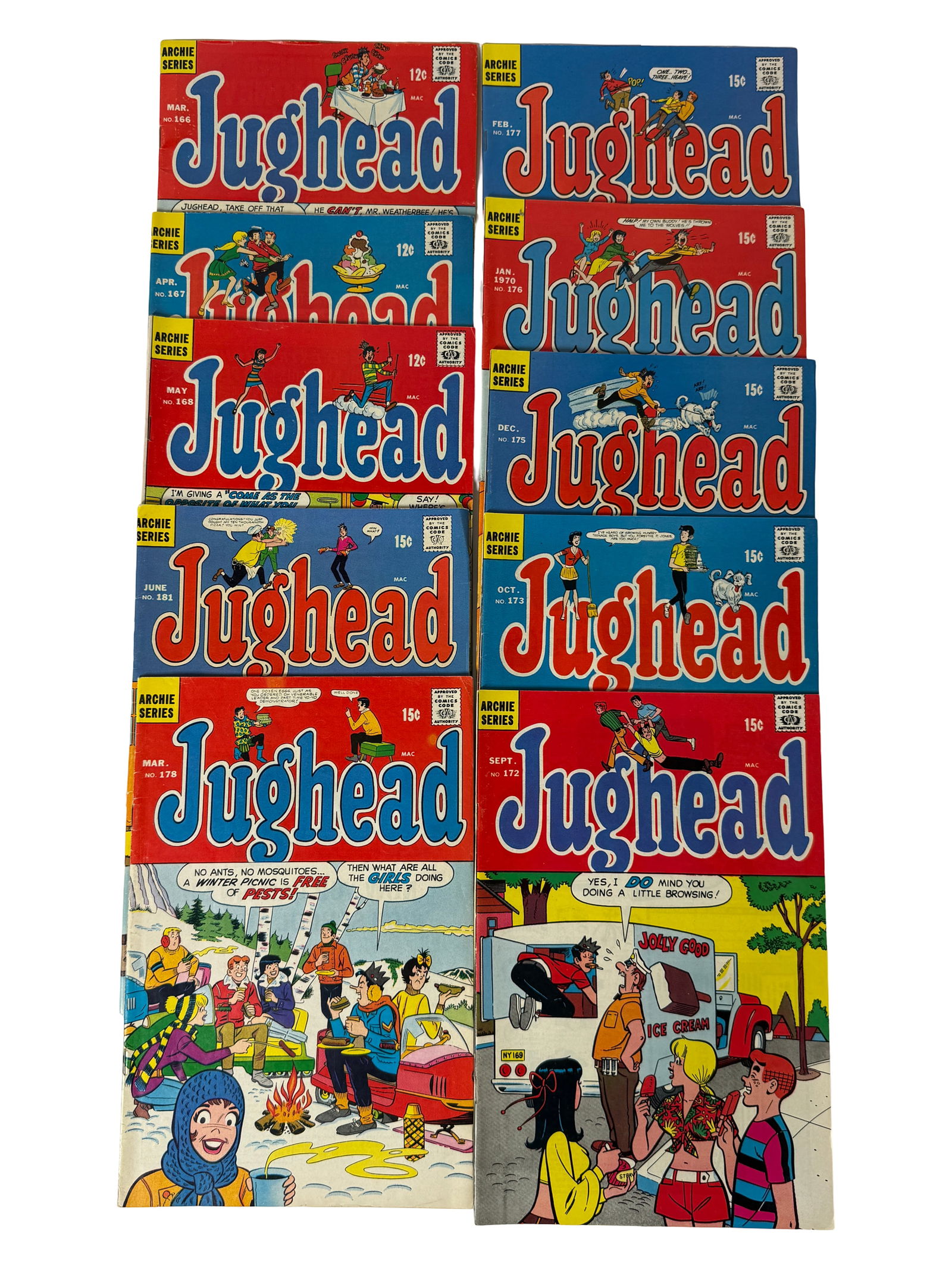Jughead Comic Book Lot: Large group of Jughead comics with later issues (including 15? covers), mixed condition