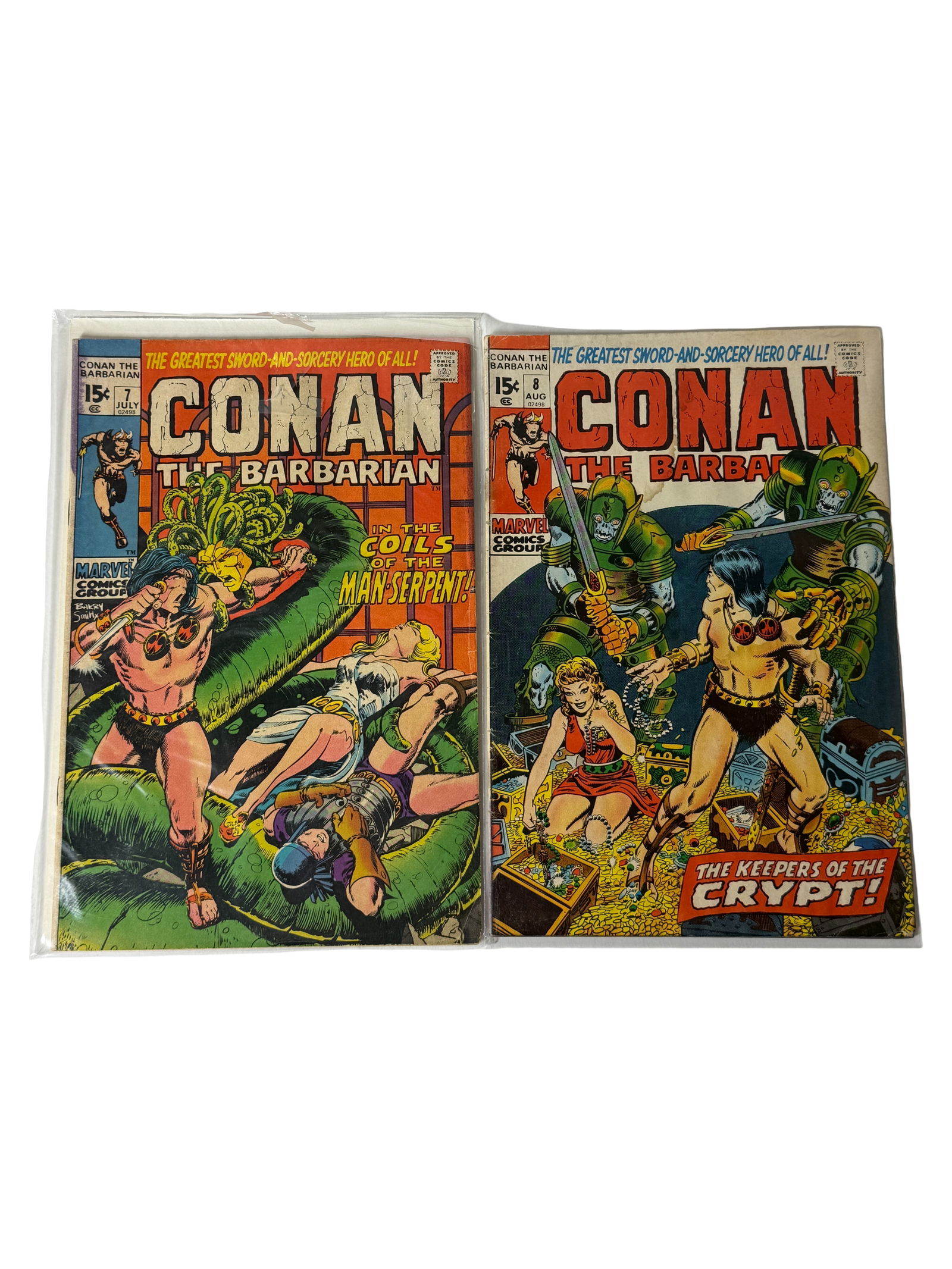 Comic Book Lot Conan the Barbarian 7 8 Marvel Bronze Age Barry Smith (1 of 1)