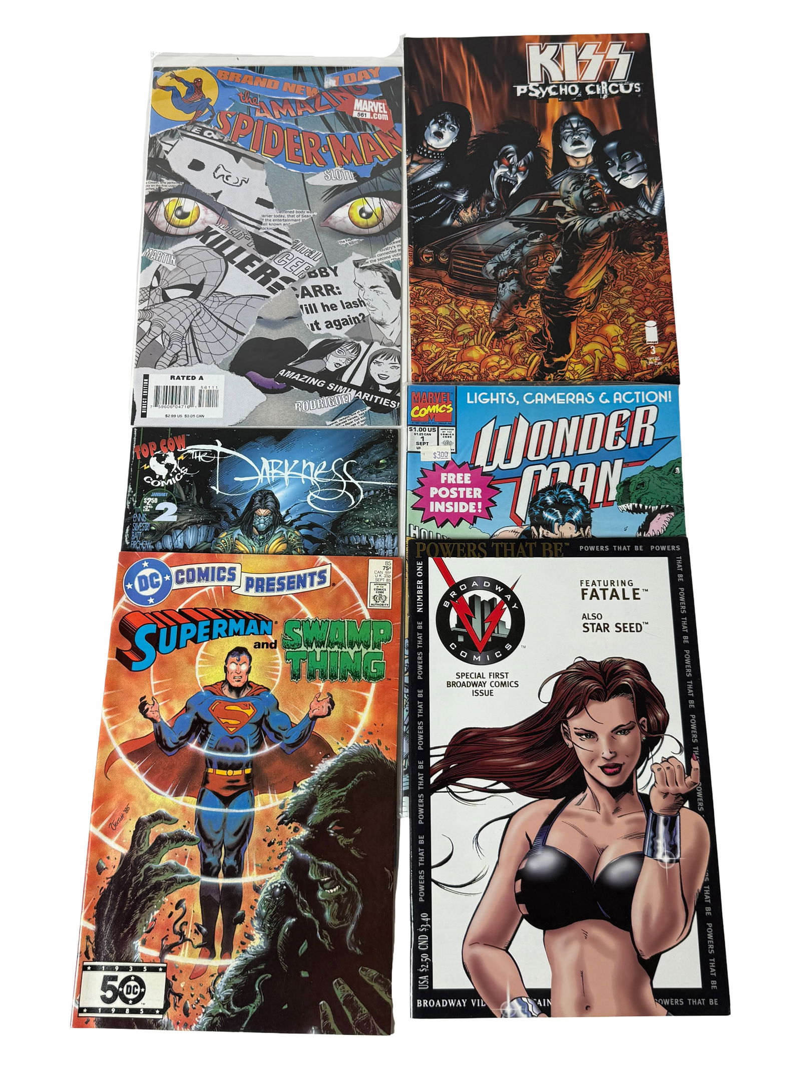 Comic Book Lot Amazing Spider-Man 561 Superman Swamp Thing: Includes ASM 561 (Brand New Day era) and Superman/Swamp Thing crossover. Good collectible modern lot.