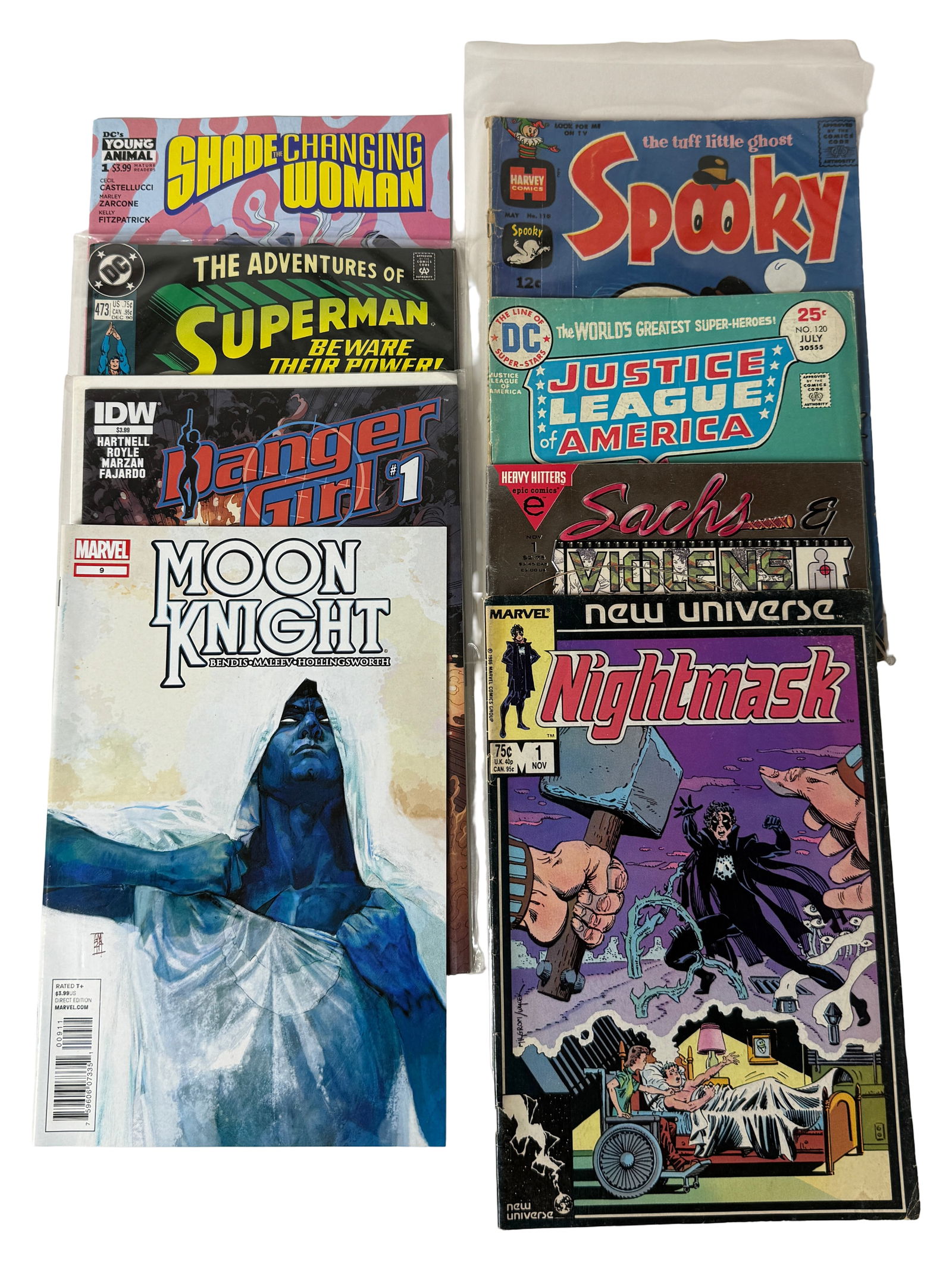 Comic Book Lot New Teen Titans Judas Contract Sin City TMNT: Includes New Teen Titans issues incl. Judas Contract storyline (key storyline), Sin City (Dark Horse), Warlock Infinity Watch 1, and Teenage Mutant Ninja Turtles 1 (Lightning Comics reprint, not 1st p