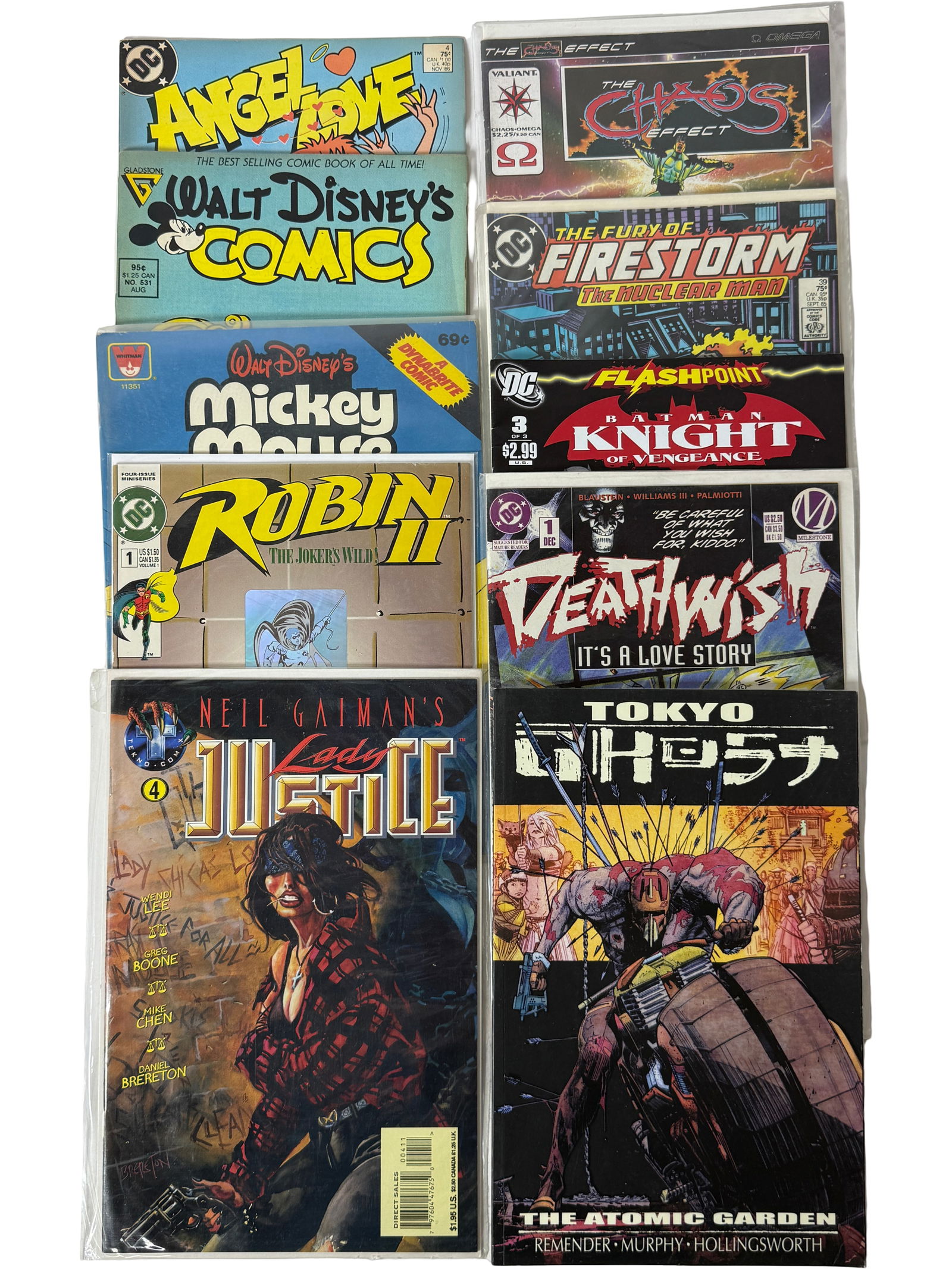 Comic Book Lot Heavy Hitters Spyke Secret Origins Kazar: Includes Spyke 1, Secret Origins, Kazar the Savage, Vertigo Loveless, indie titles.