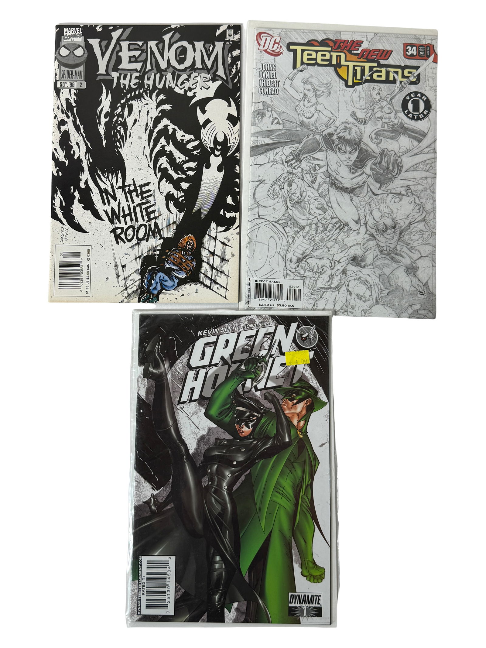 Comic Book Lot Venom The Hunger Teen Titans Green Hornet: Includes Venom: The Hunger, Teen Titans 34 sketch variant, Green Hornet (Dynamite).