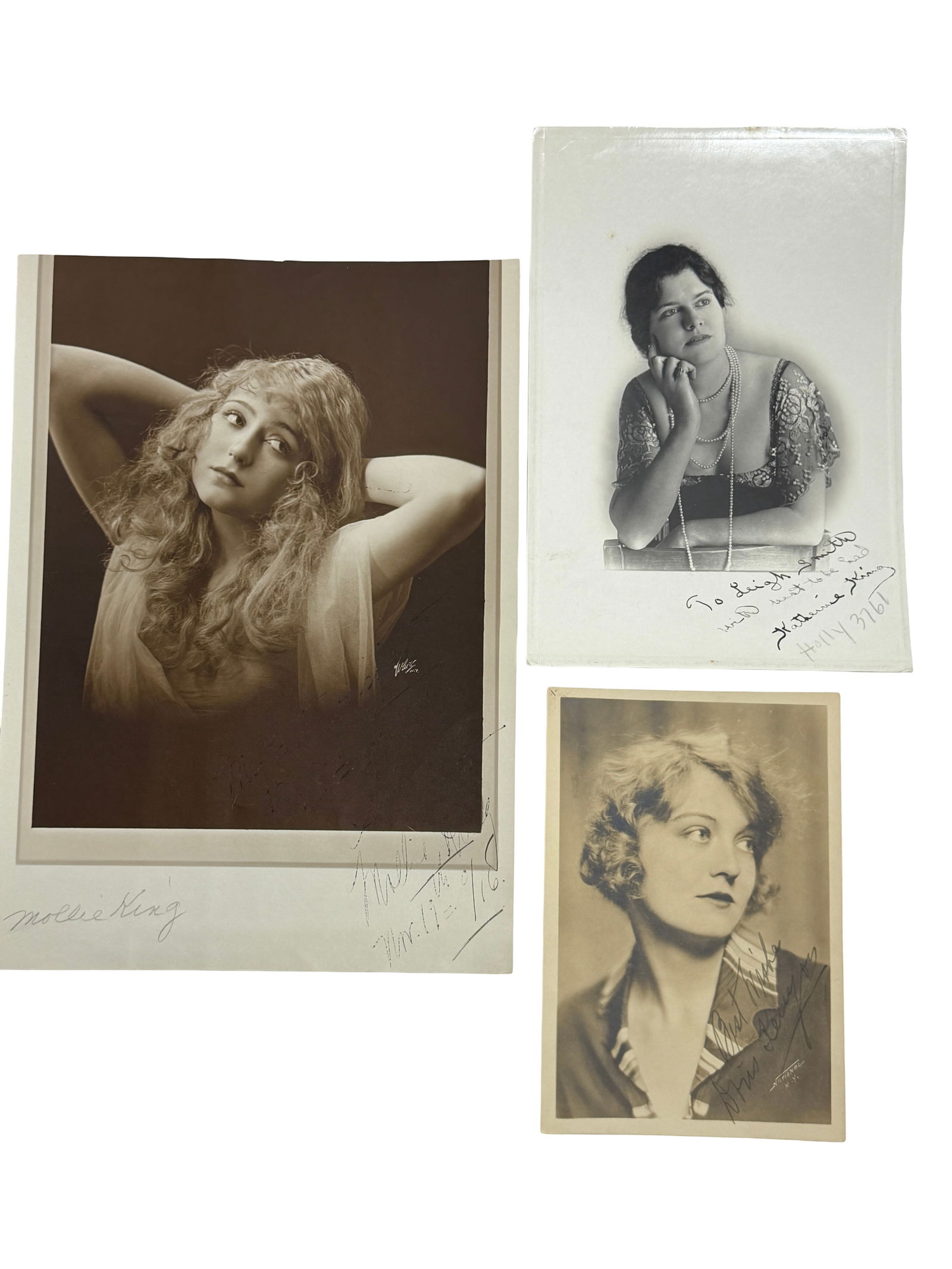 Vintage Actress Portraits Photograph: Collection including Mollie King and other early Hollywood portrait photographs.