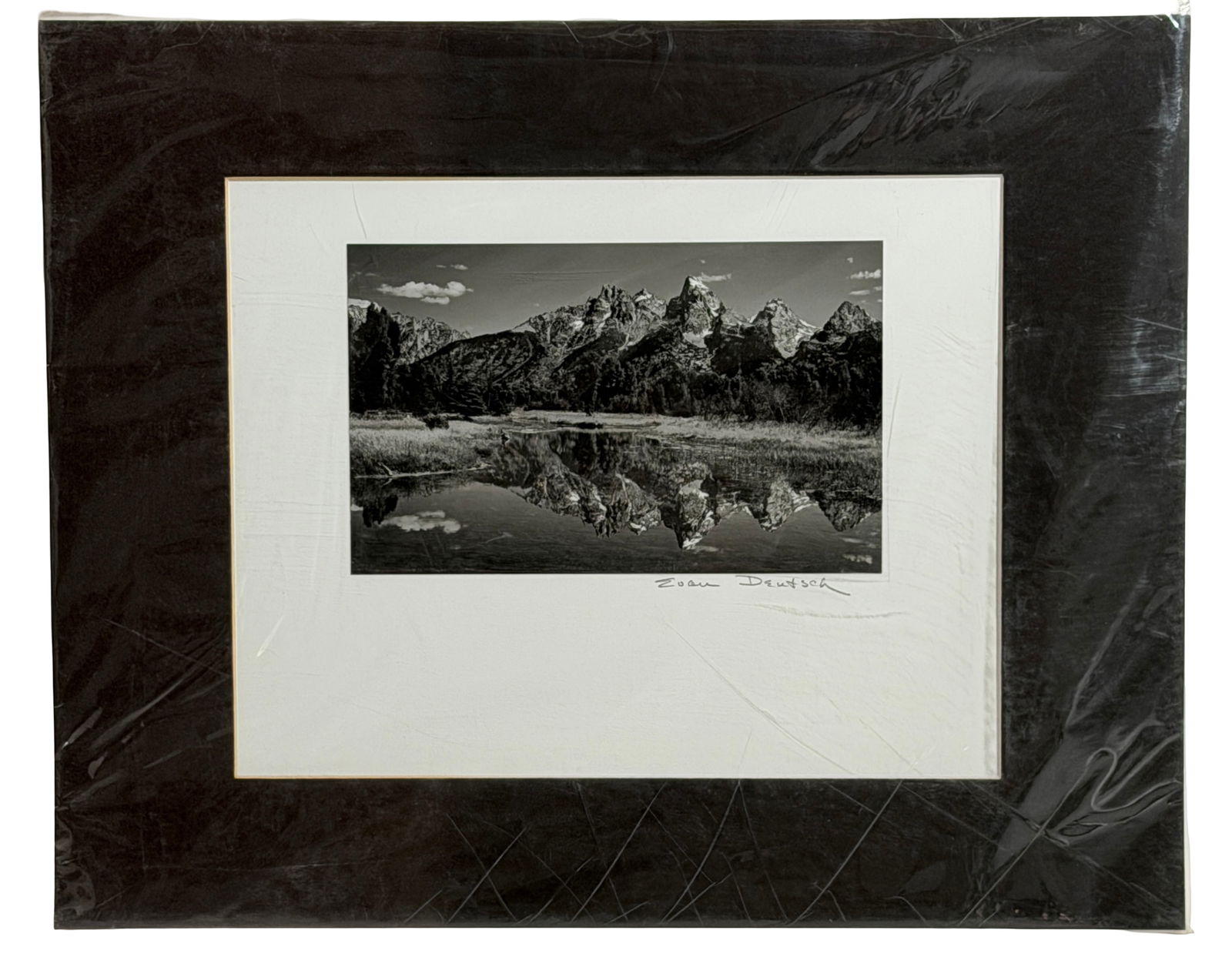 Black White Landscape Photo by EVAN DEUTSCH: Framed landscape photograph, signed Dan Deutsch.