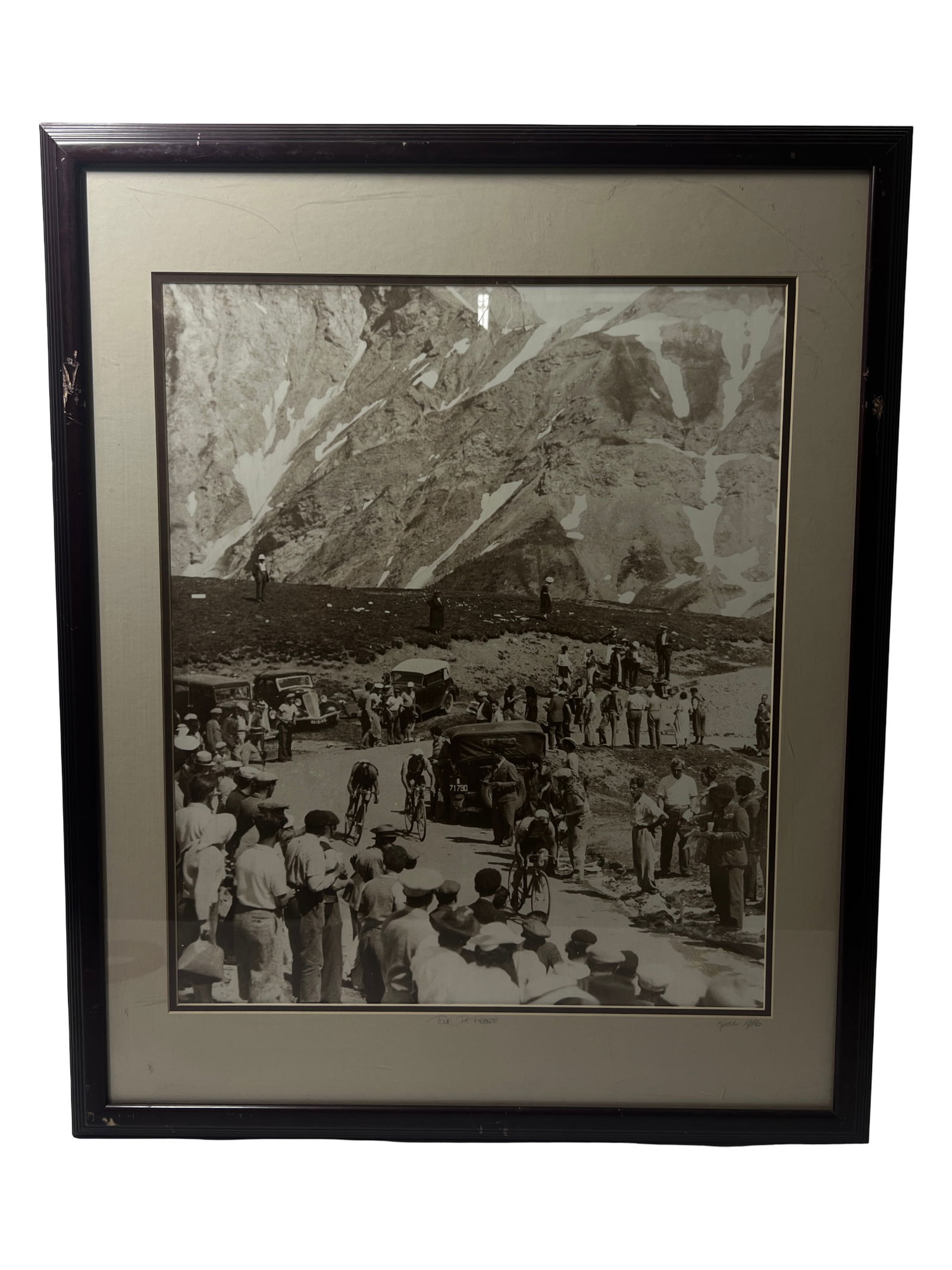 Vintage Tour De France Cycling Large Photo: Vintage Tour De France Cycling Large Photo framed