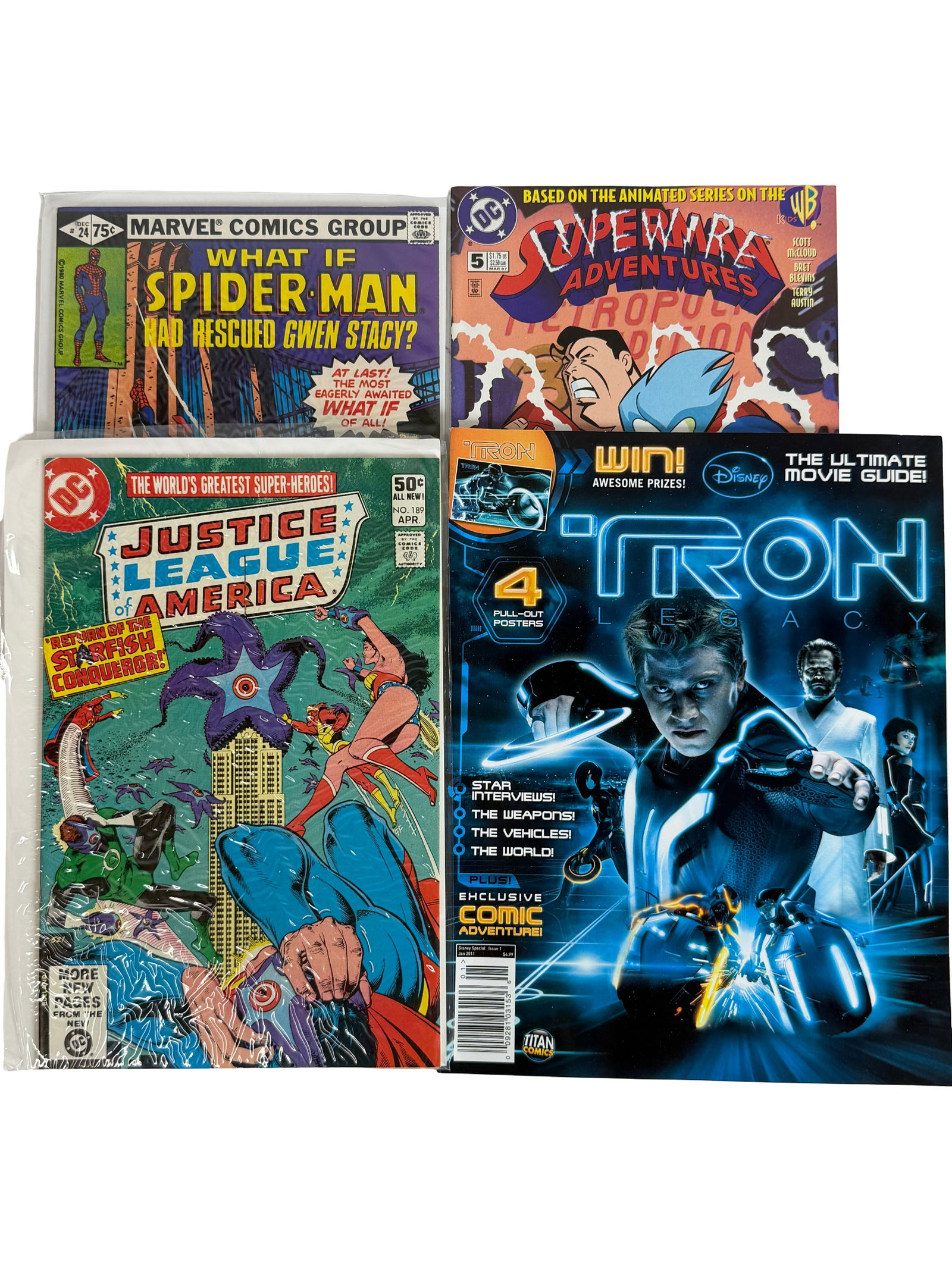 Mixed Comic Book Lot (Justice League, What If, Tron): Includes Justice League of America, Marvel What If, Tron Legacy.