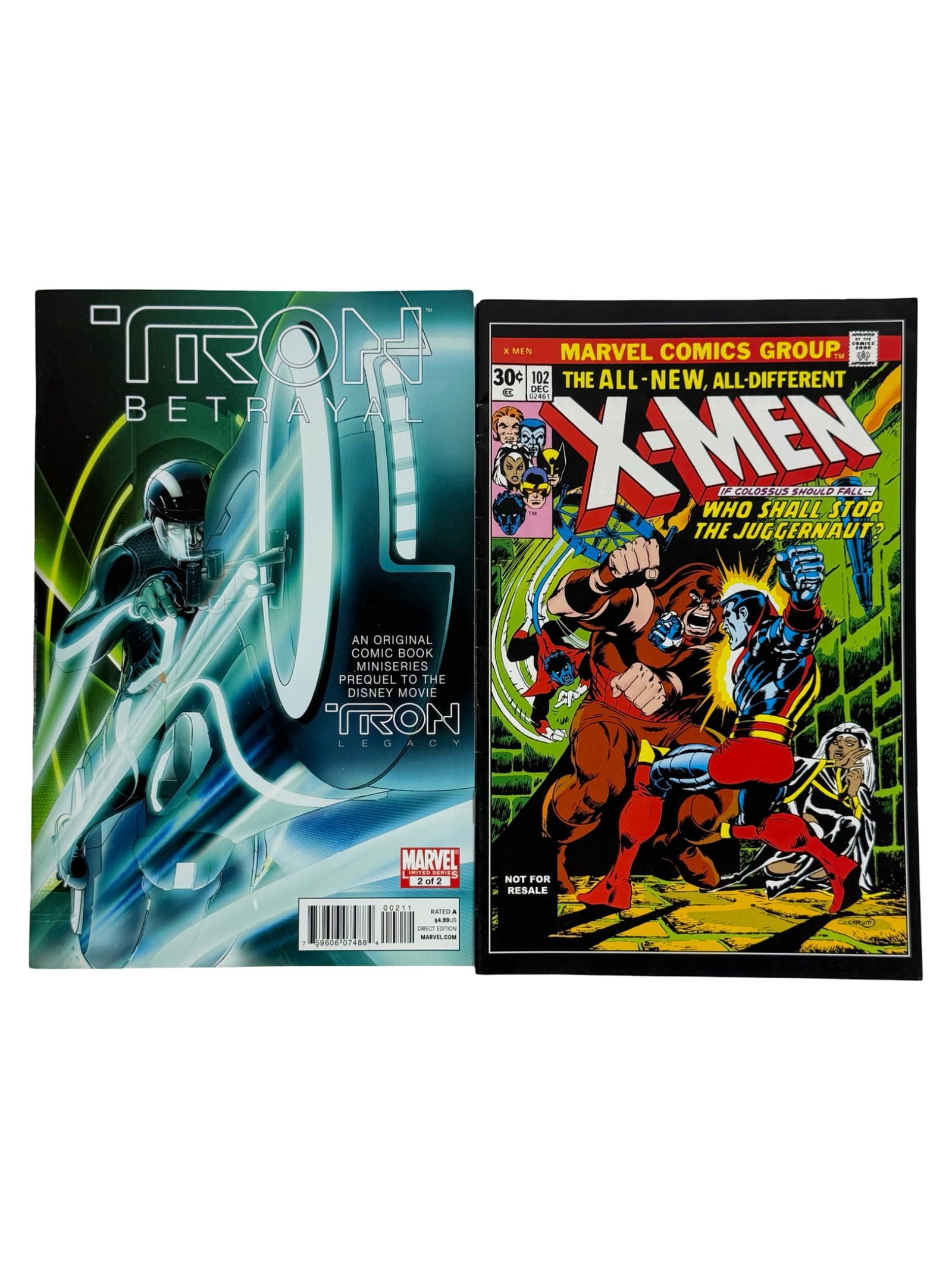 Tron and X-Men Comic Pair: Includes Tron Betrayal and Marvel X-Men issue.