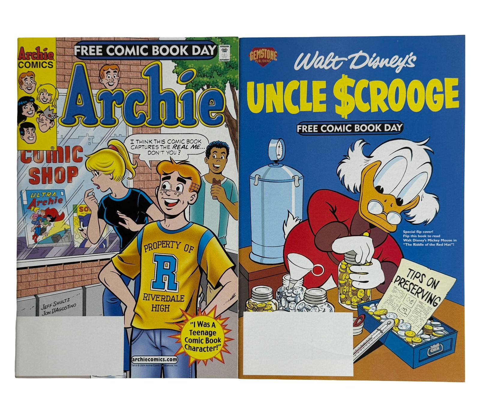 Archie Uncle Scrooge Free Comic Book Day Issues: Pair of Archie and Disney Uncle Scrooge promotional comics.