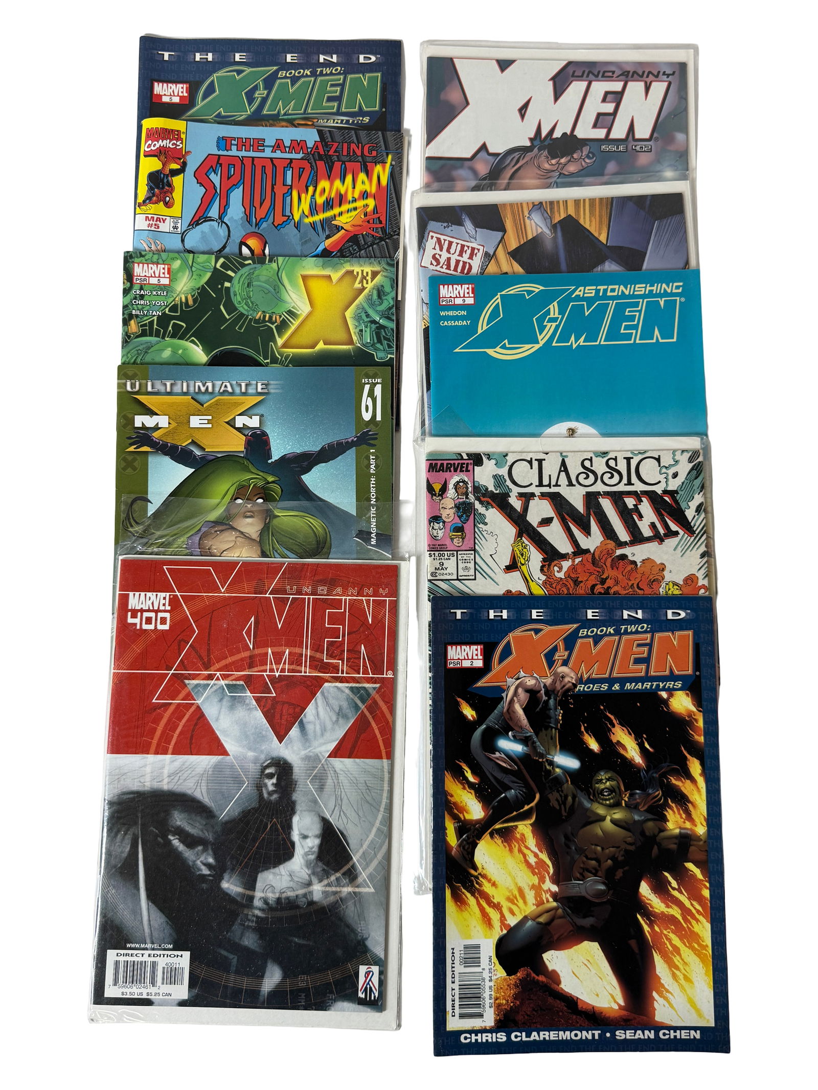 X-Men Comic Book Lot: Assorted X-Men comics including Uncanny, Astonishing, and Classic X-Men issues.
