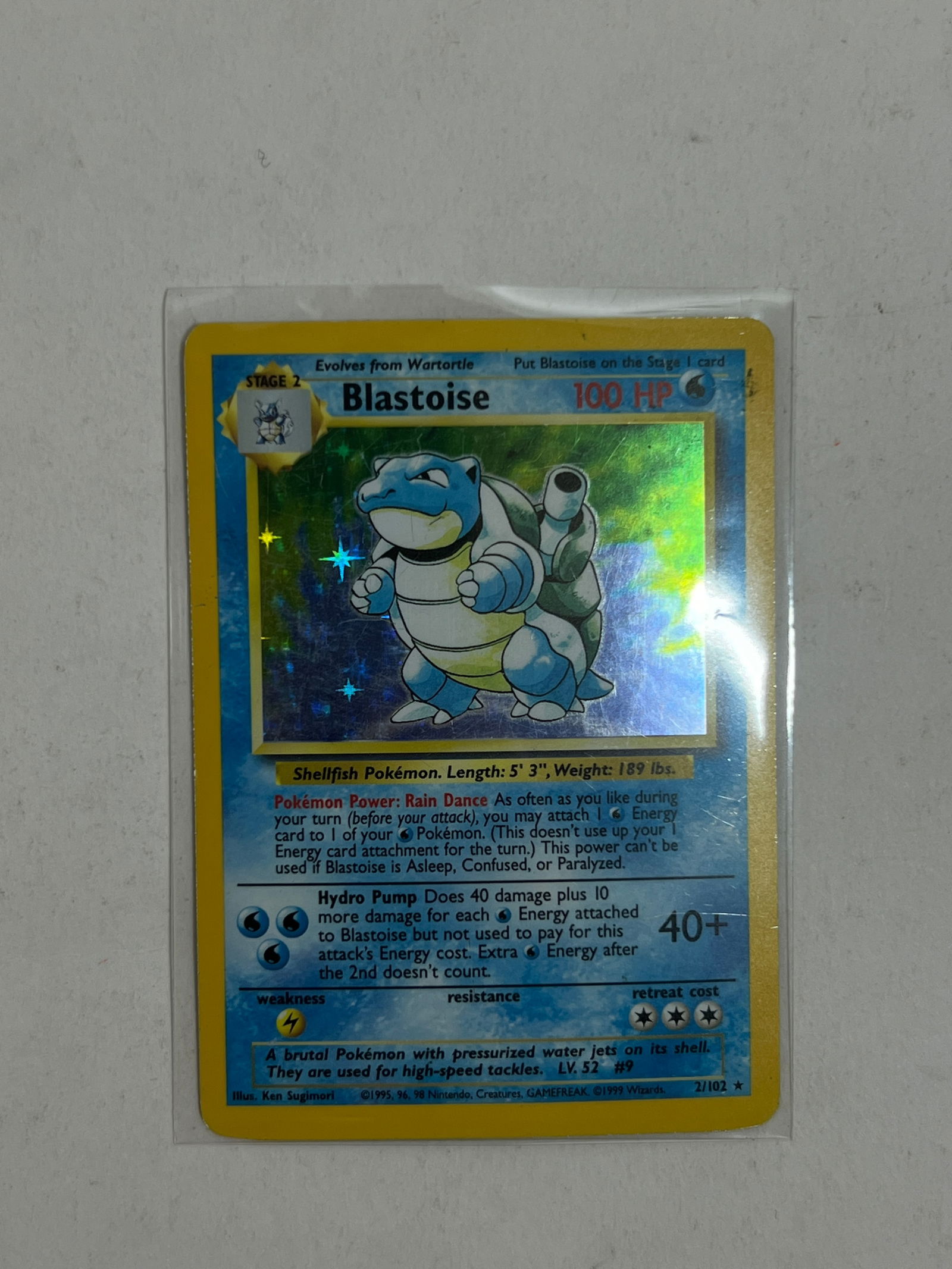 Pokemon Blastoise Card (Holo): Vintage holographic Blastoise Pokemon card