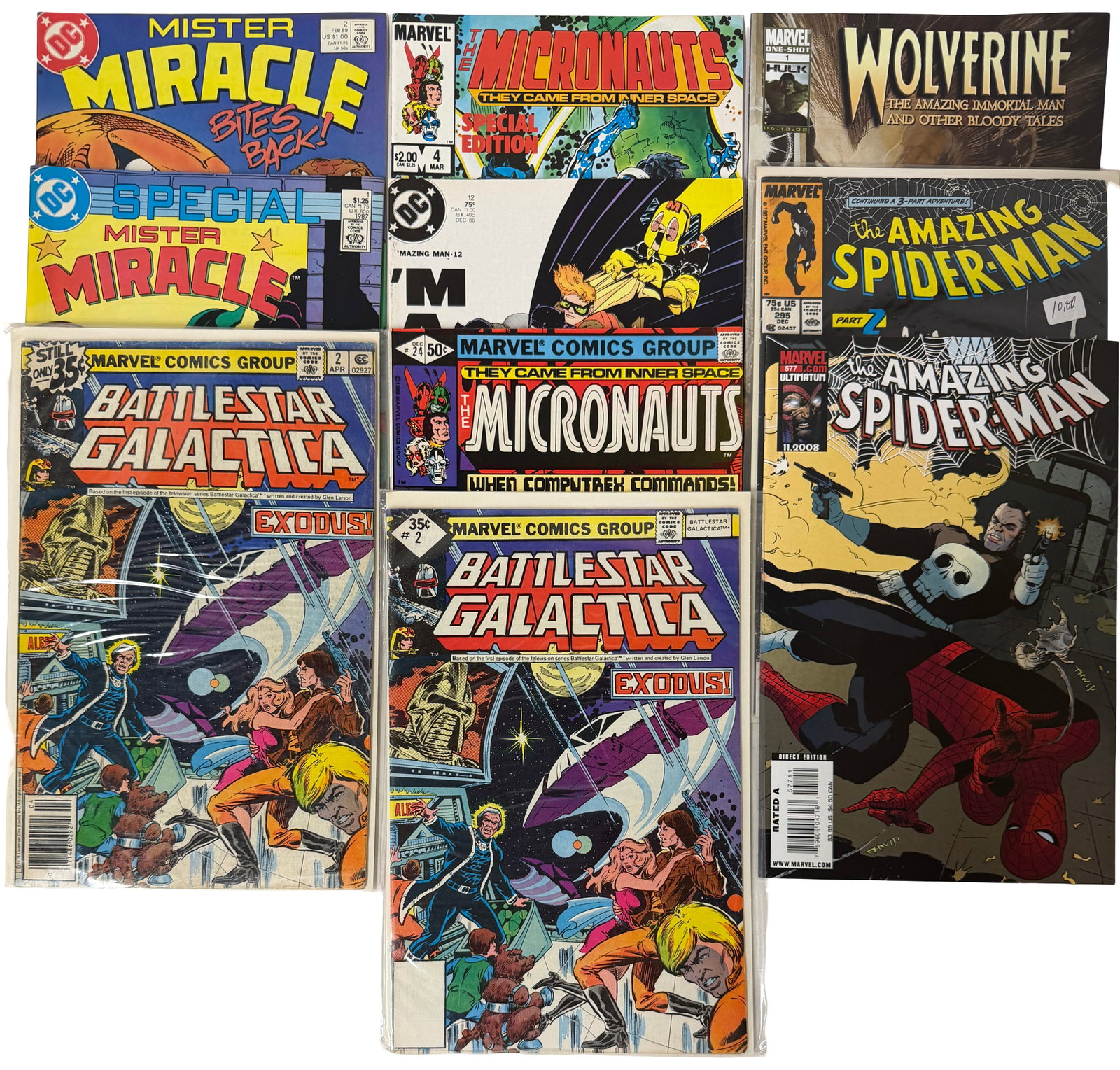 Micronauts, Battlestar Galactica & Spider-Man Comic Lot (1 of 3)