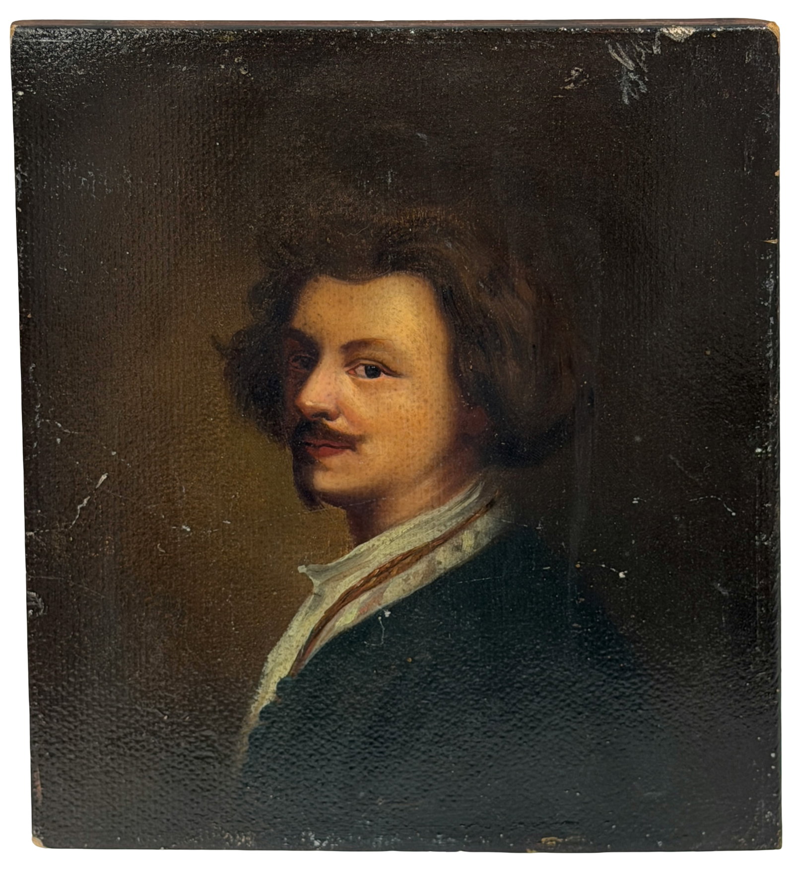 Antique Portrait Oil Painting on Wood Panel (1 of 7)