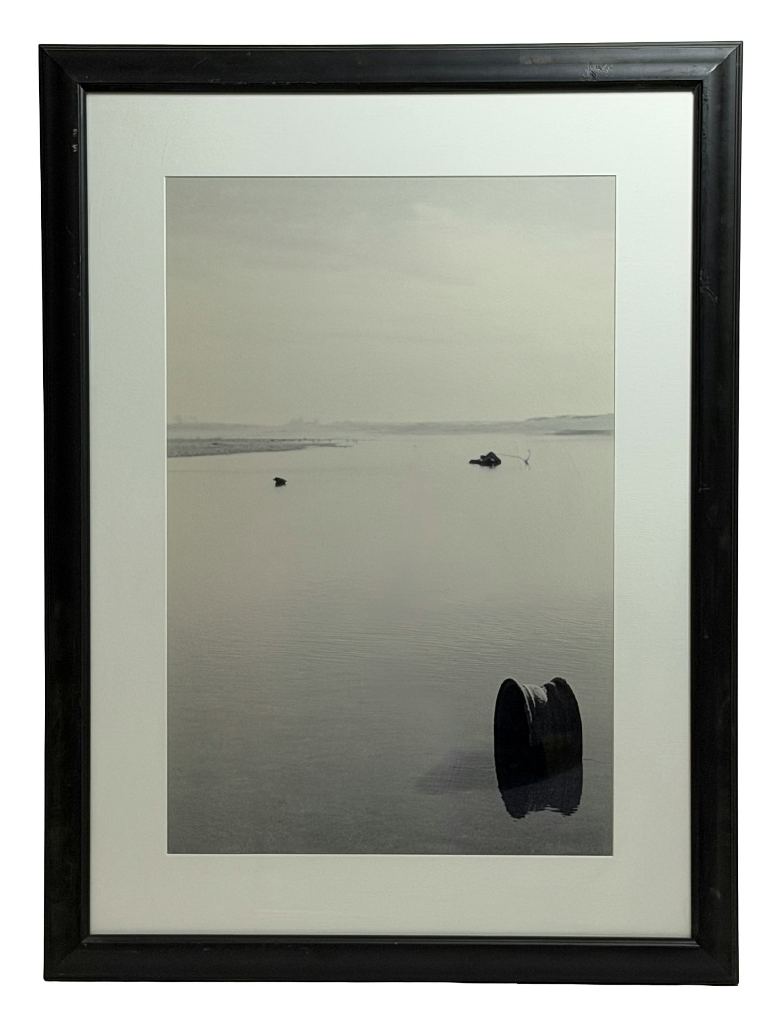Framed Black-and-White Photograph of Minimal Waterscape (1 of 3)