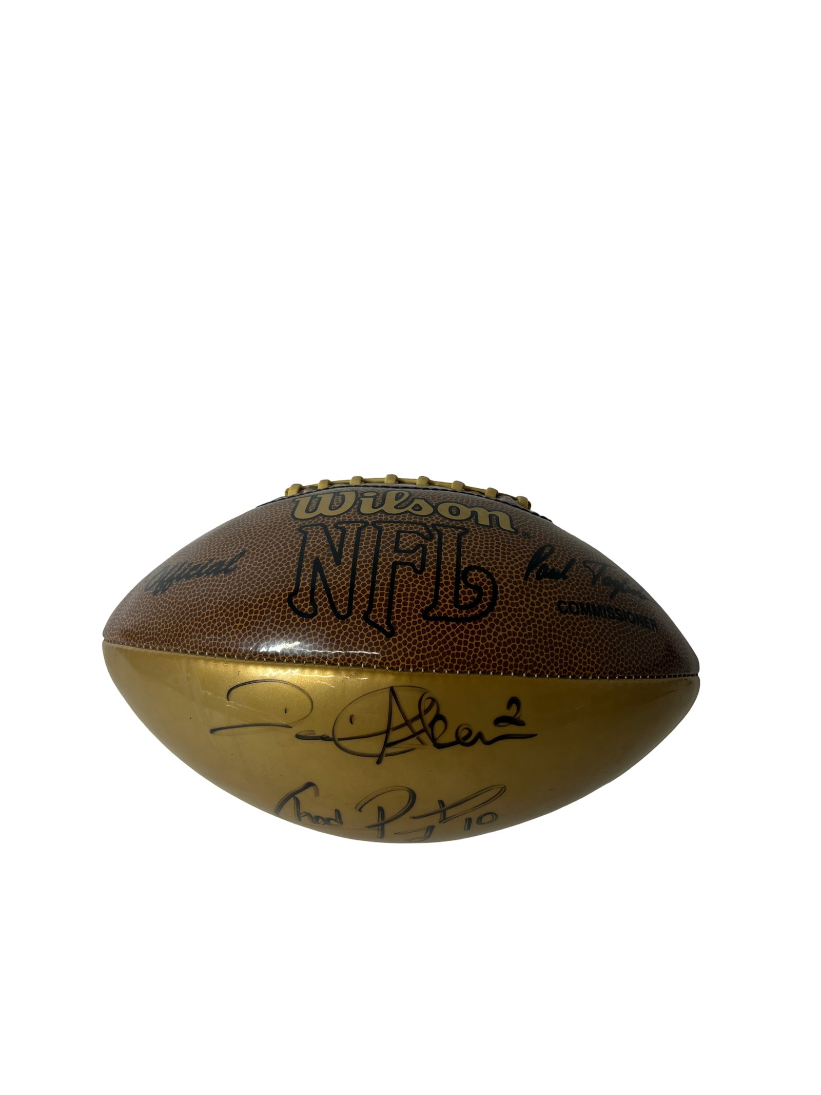 NFL Signed Gold Panel Wilson NFL Football (1 of 4)