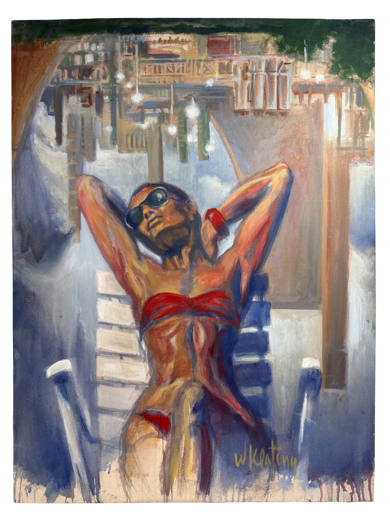 Warren Keating Acrylic on Canvas Large Painting (1 of 5)