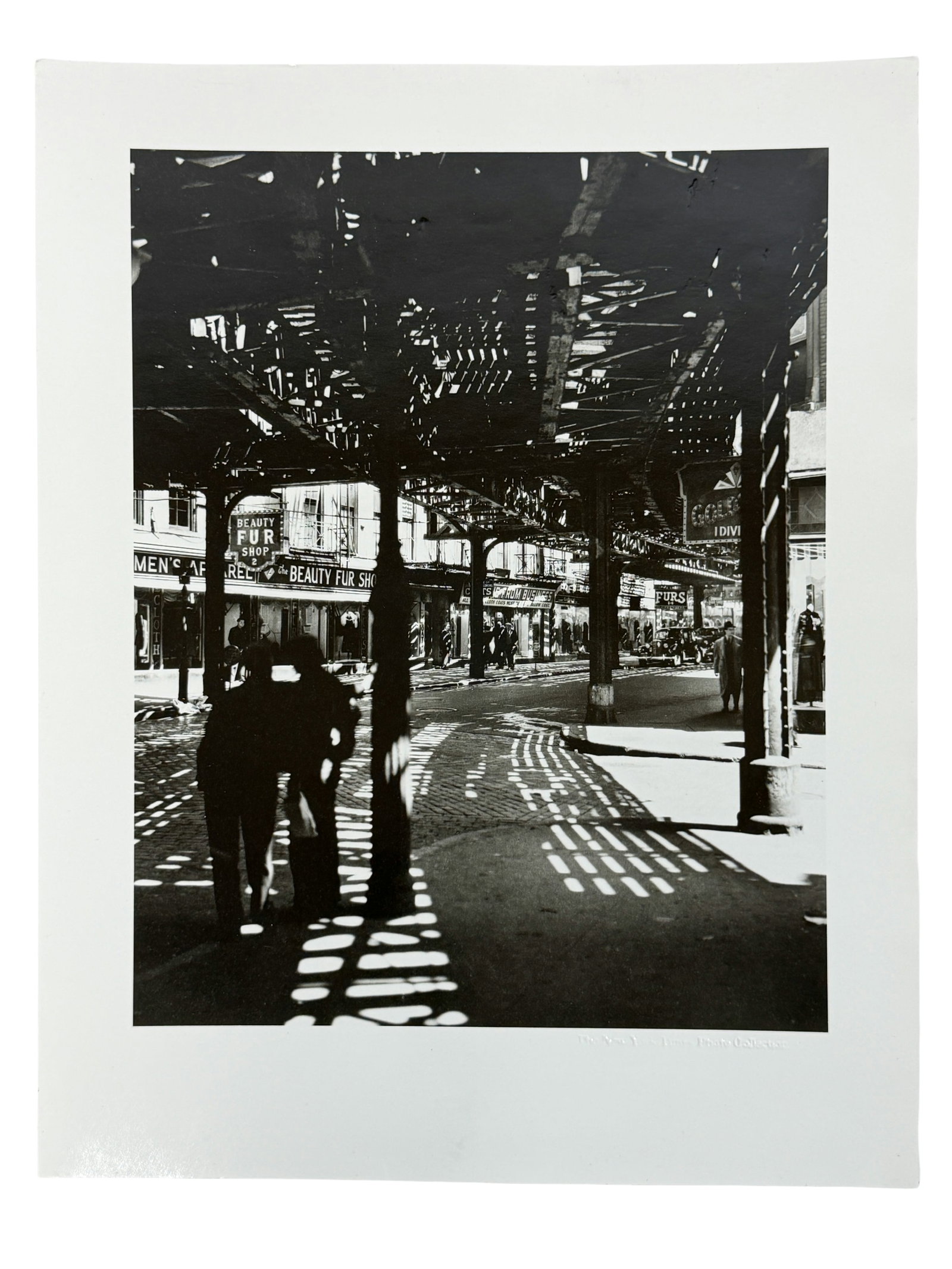 New York Times Photo Archives Silver-Gelatin Print with COA: Black-and-white New York street scene photograph from The New York Times Photo Archives, hand-printed on archival fiber-based paper, with accompanying NYT Photo Archives letter and note.