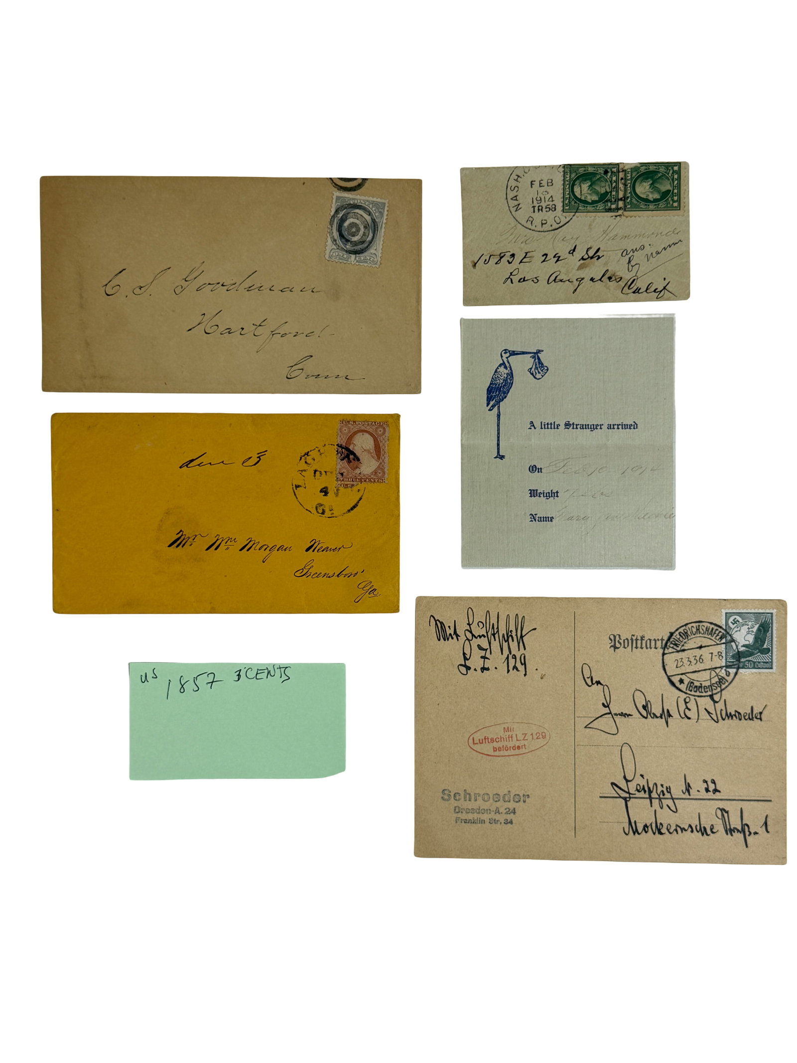 Early U.S. & German Postal Covers Group (1 of 7)