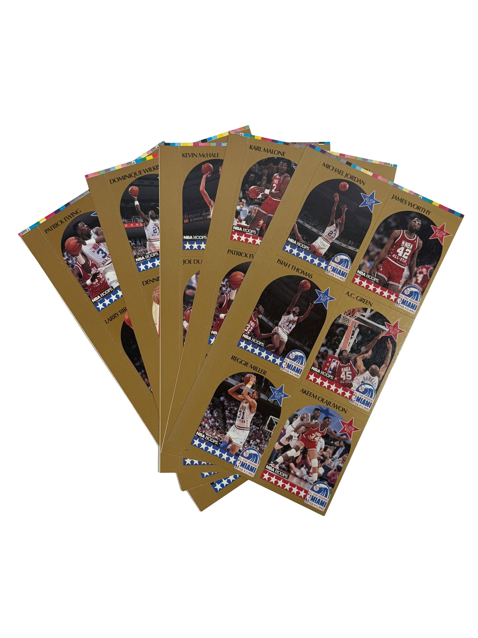 NBA Hoops All-Star Card Uncut Sheets (Jordan, Malone) (1 of 7)