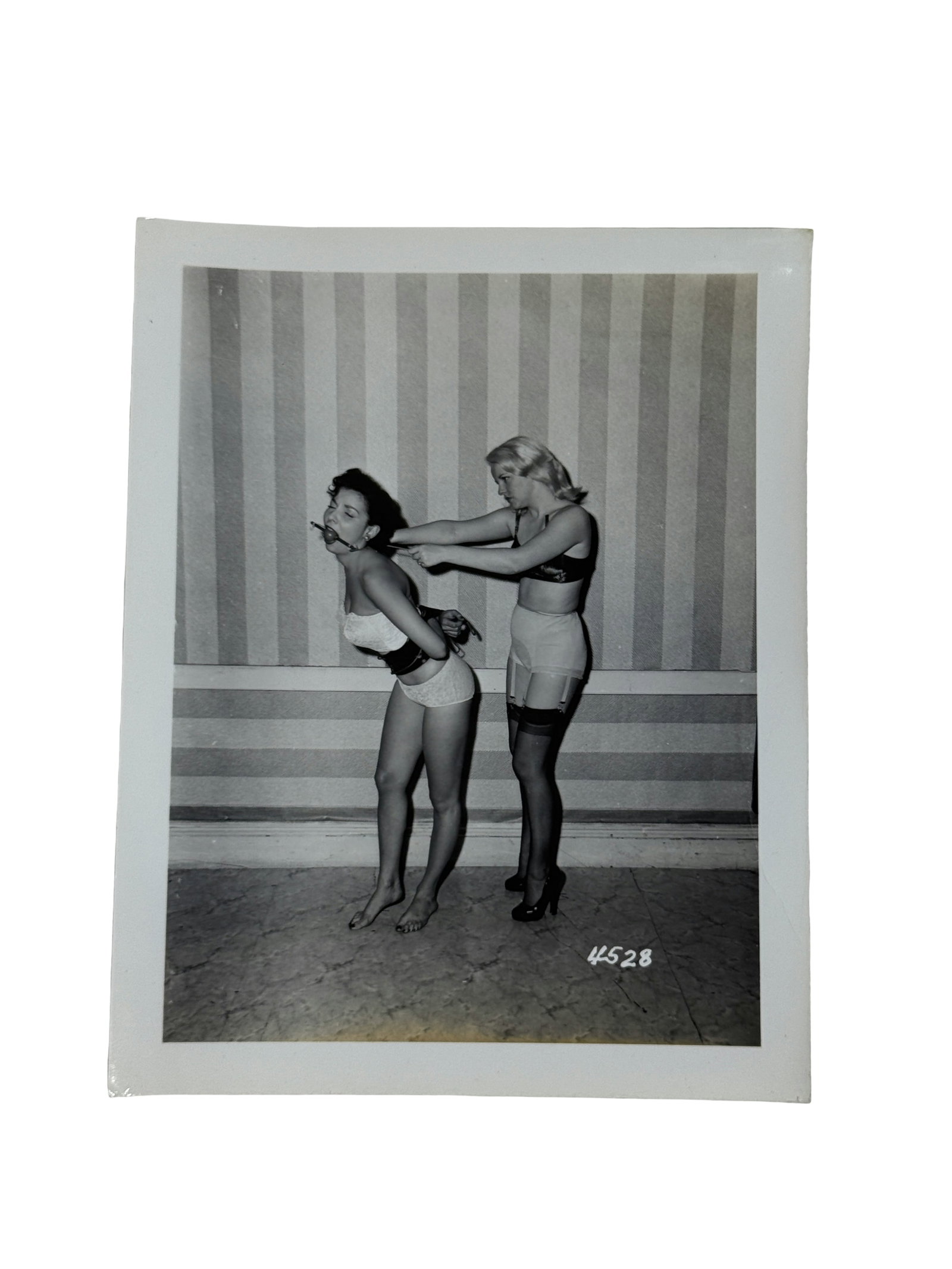 Bettie Page Vintage 1950's B&W Original Photograph By Irving Klaw: Vintage original black-and-white photograph of Bettie Page, circa 1950s, by renowned photographer Irving Klaw. This striking image captures Bettie Page, one of the most iconic figures of mid-century p