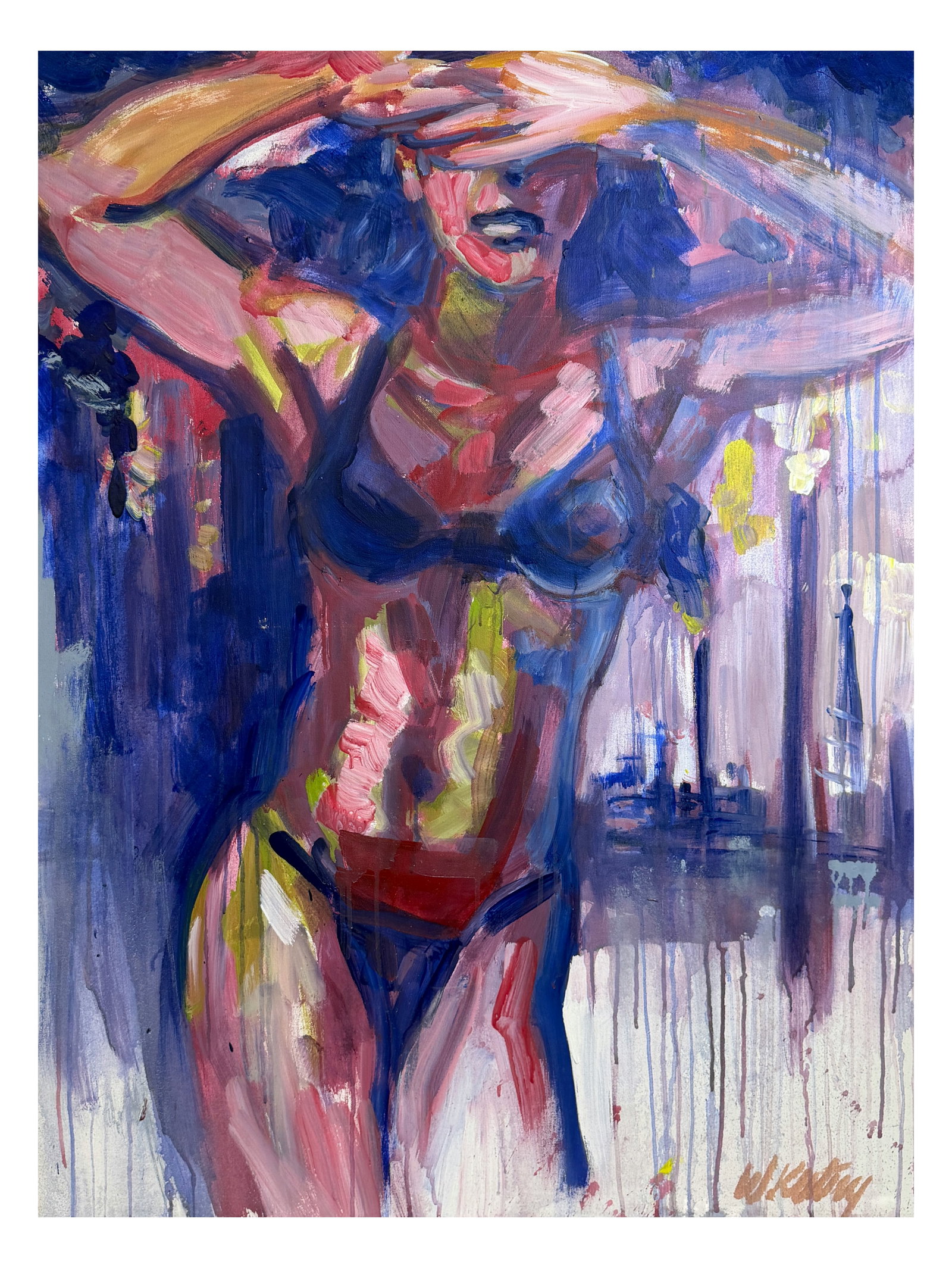 Contemporary Figurative Acrylic on Canvas Large Painting by Warren Keating (1 of 5)