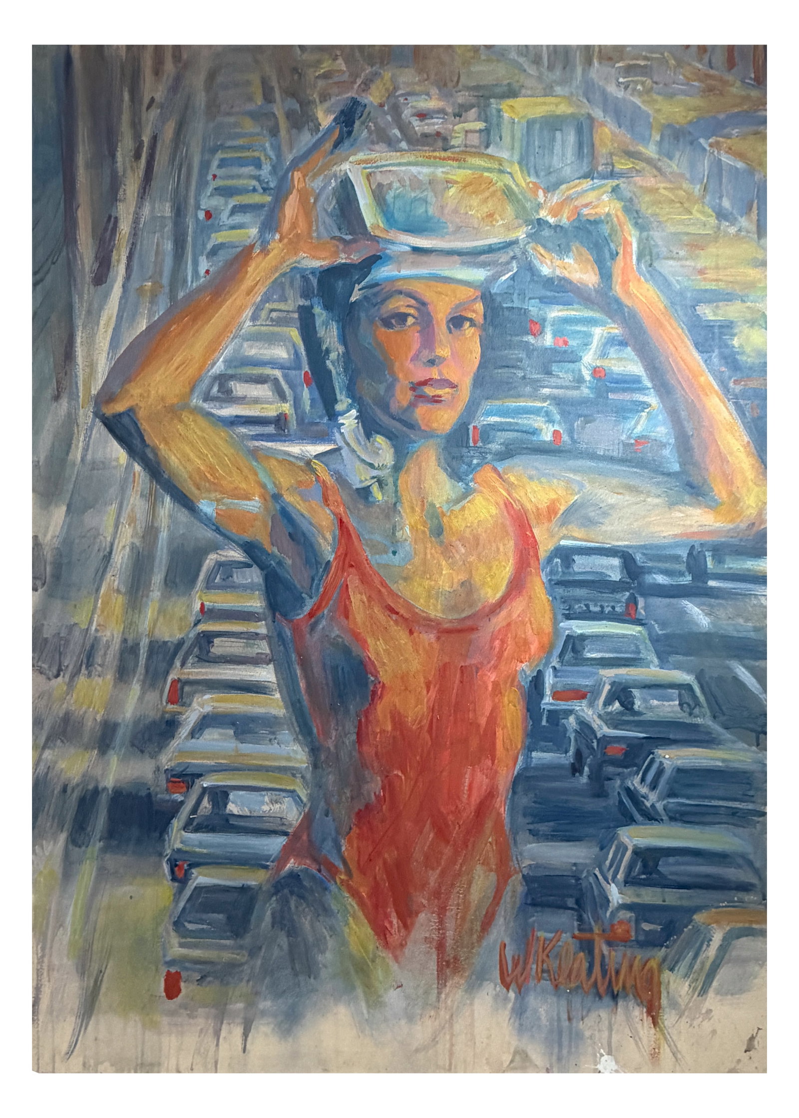 Contemporary Figurative Acrylic on Canvas Large Painting by Warren Keating: Contemporary Figurative Acrylic on Canvas Large Painting by Warren Keating