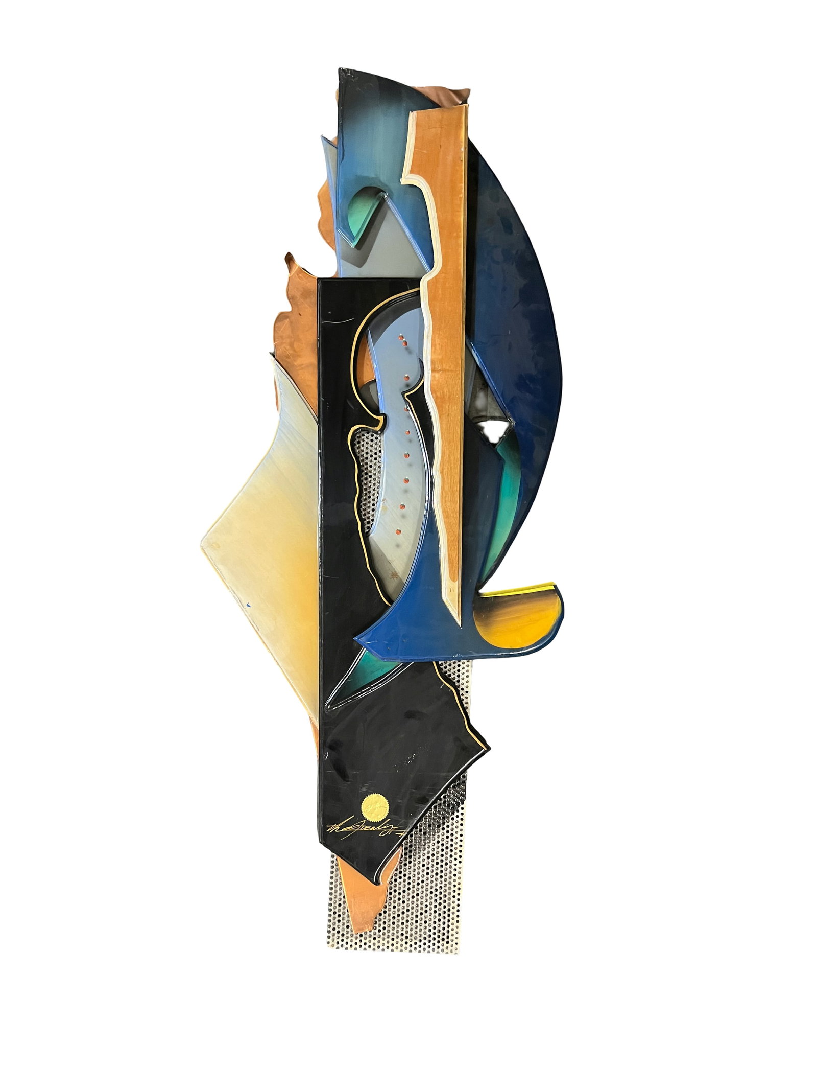 Contemporary Abstract Sculpture Signed: Frequently handcrafted using layered and textured materials like wood (such as MDF) or metal, finished with acrylics and high-gloss lacquer. abstract wall sculpture featuring dynamic, flowing shapes a