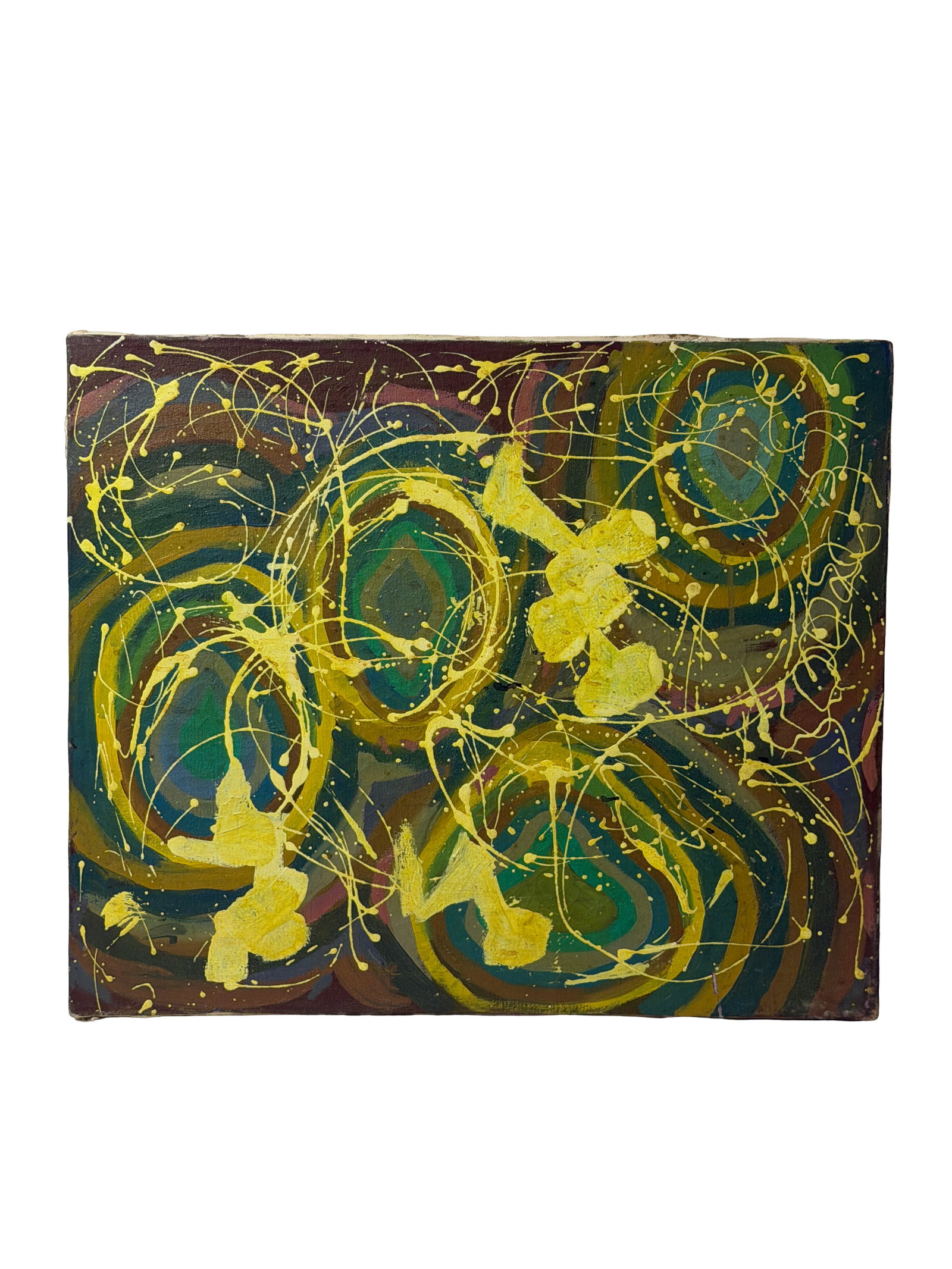 Abstract Mid Century Oil Painting on Canvas (1 of 4)