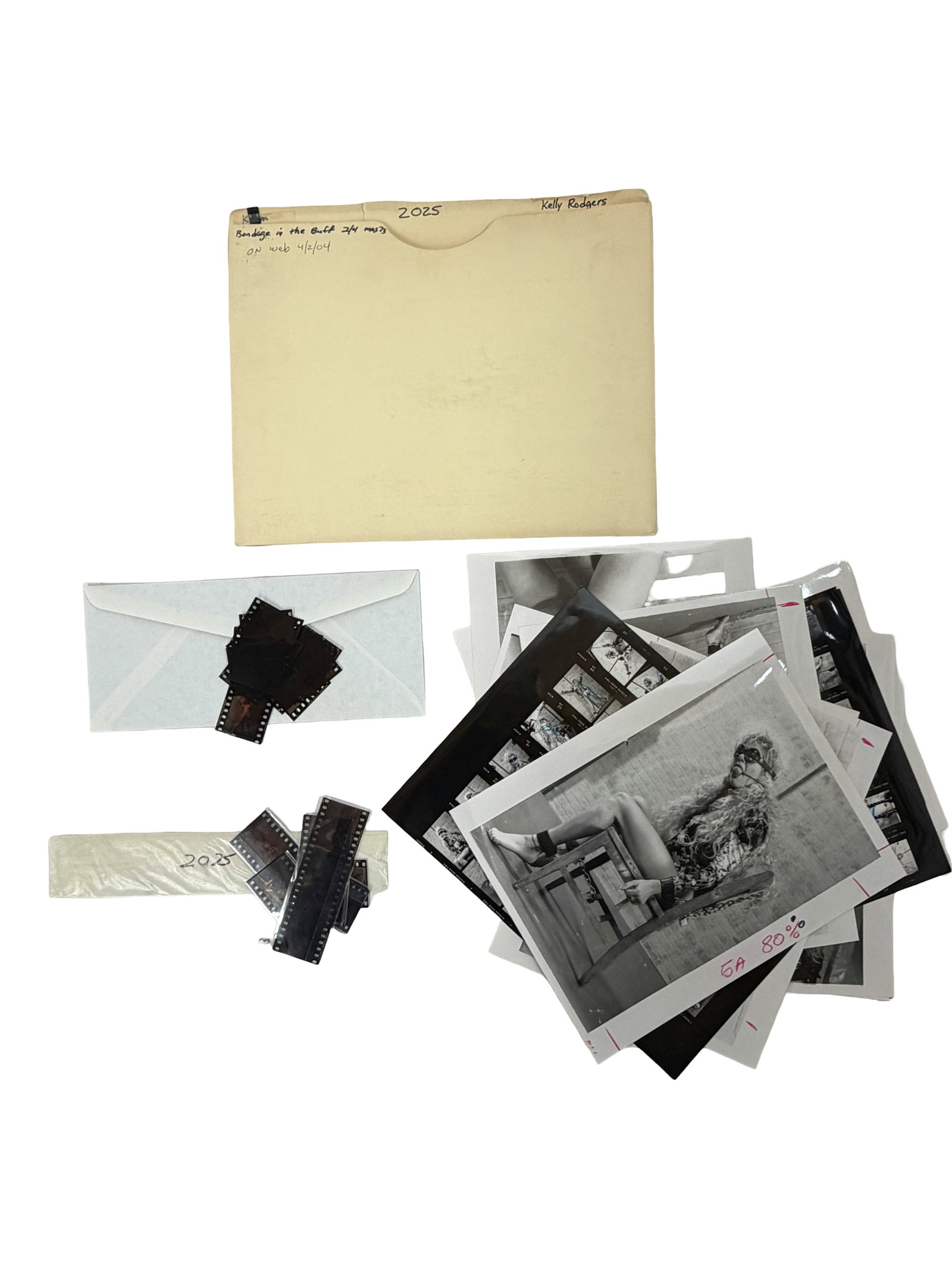 Photography Nude Erotic Archive w/ Negatives: Black & white prints, negatives, contact sheets, folders with notes