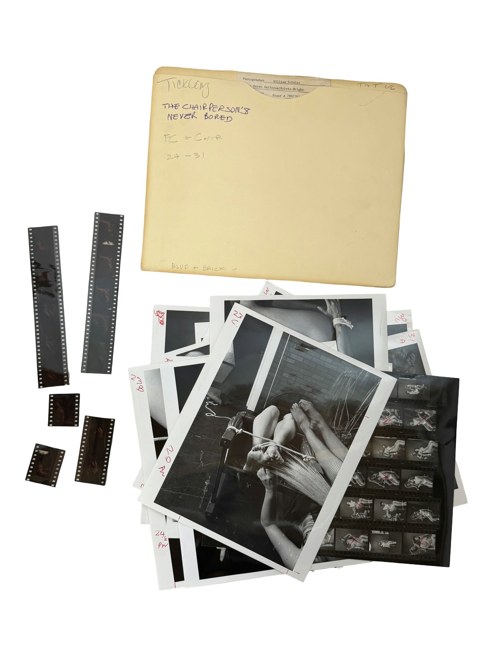 Photography Archive Nude: Labeled production folder with prints and negatives