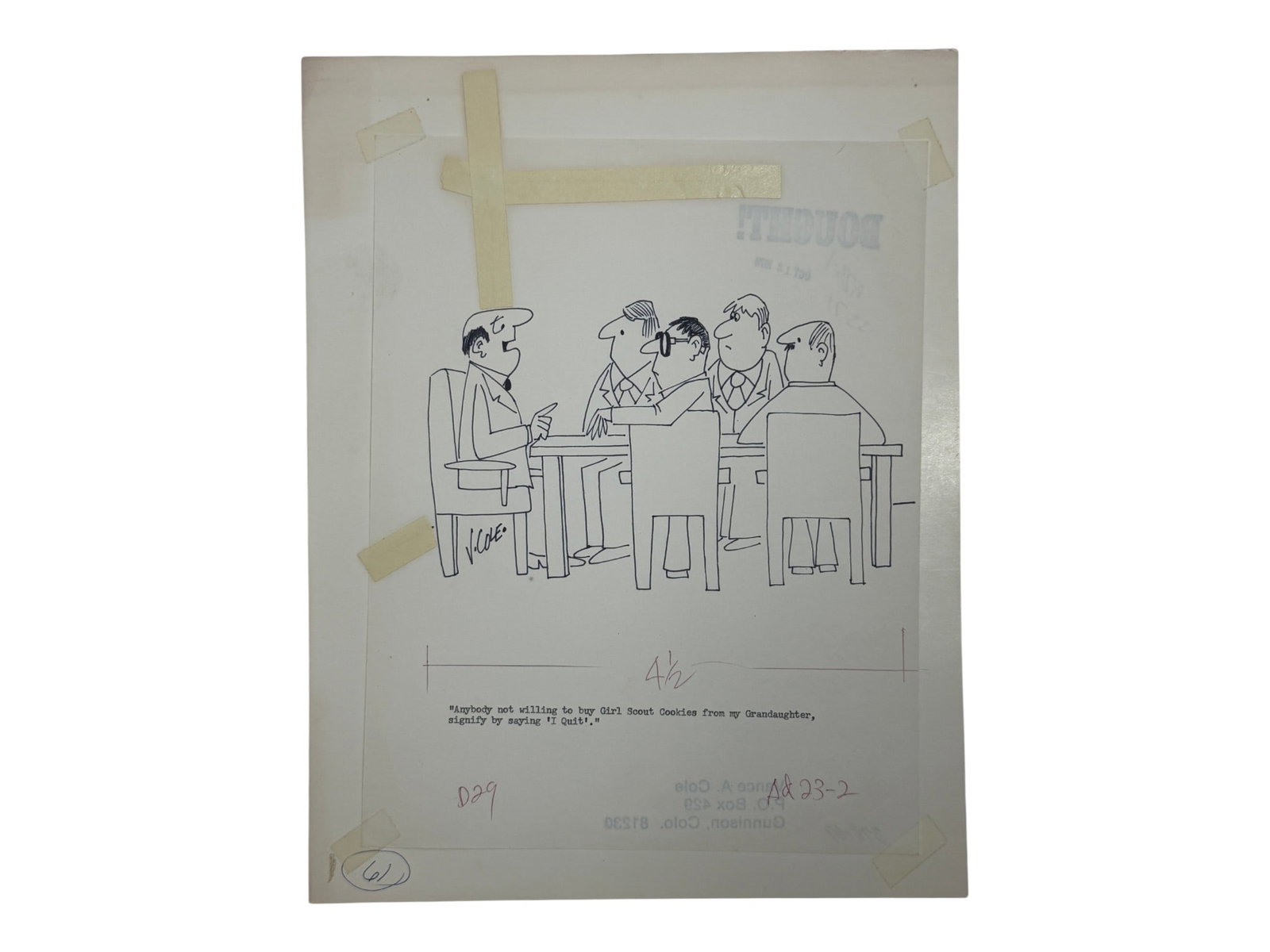 Original Cartoon Artwork by V. Cole (1 of 5)