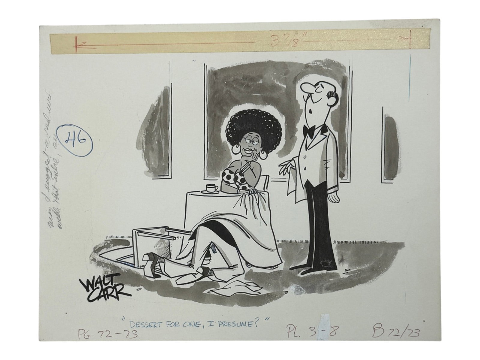Walt Carr Original Cartoon Artwork 'Dessert for One, I Presume?' (1 of 7)