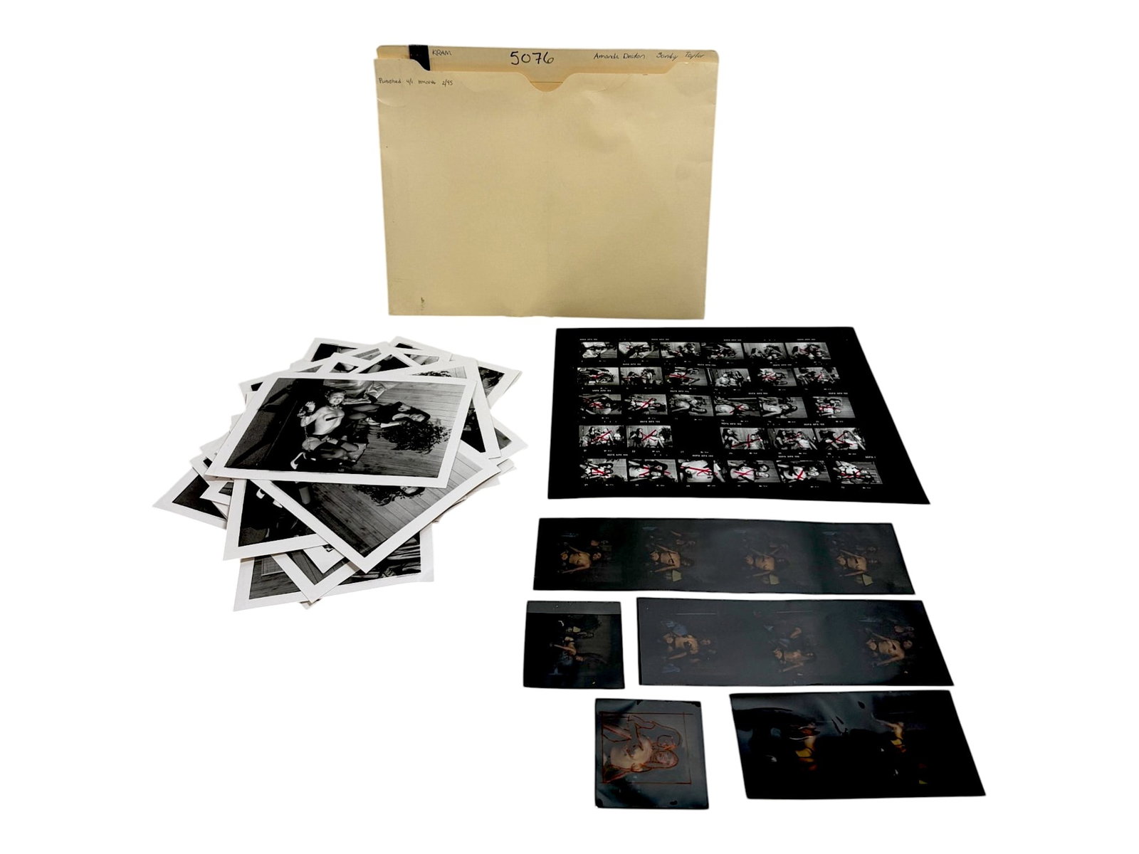 Vintage Black and White Bondage Fetish Nude Adult Erotic Photography Negative Contact Sheet (1 of 7)