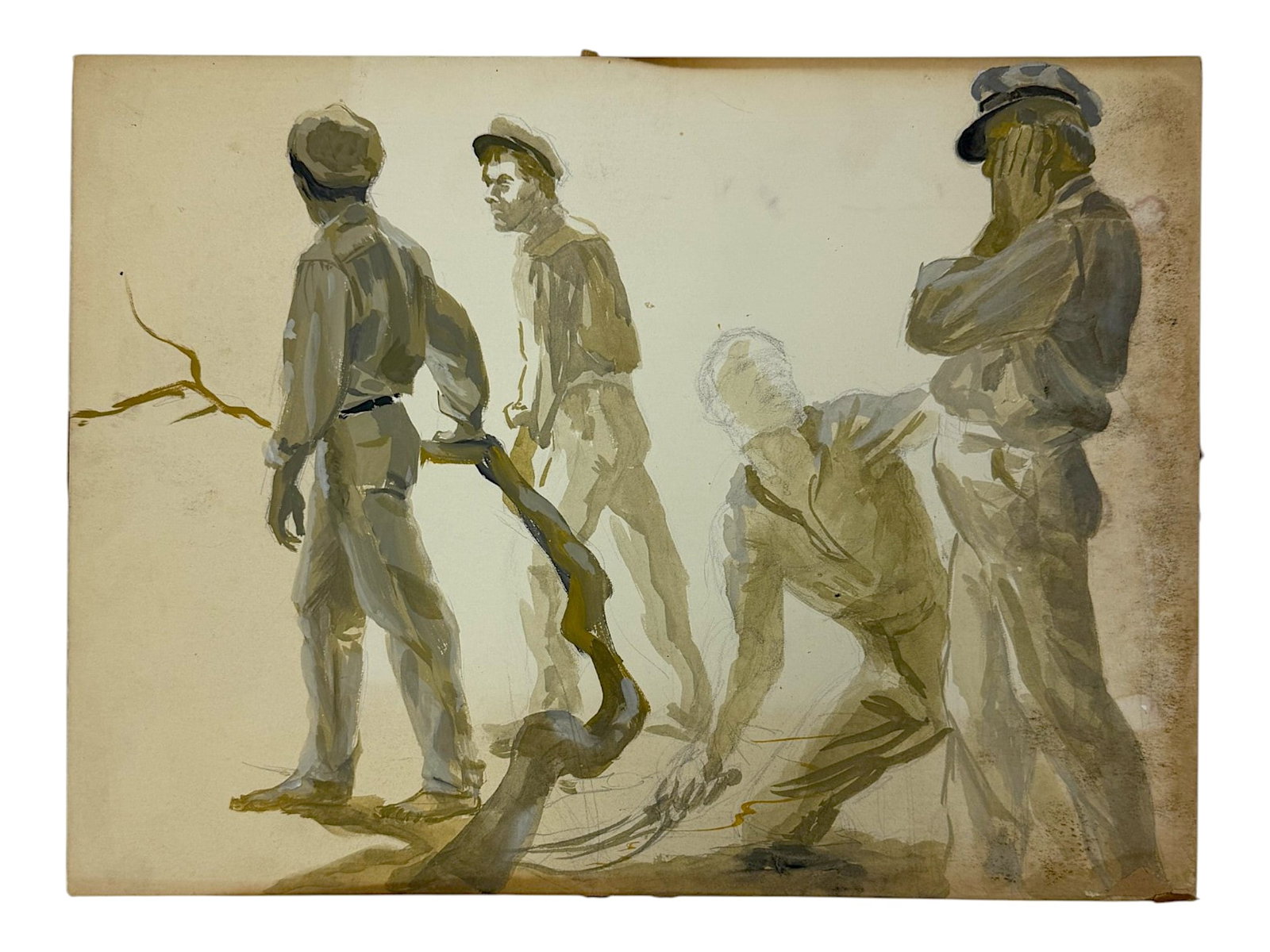 Mid Century Original Figure Study Painting (1 of 5)