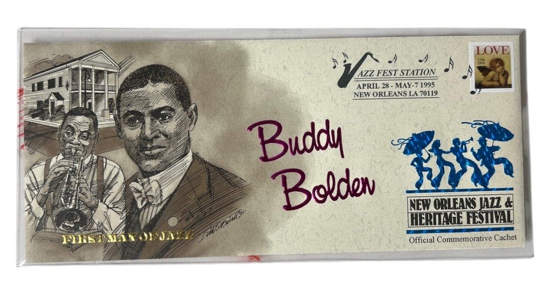 Buddy Bolden Jazz Festival Commemorative Cachet: New Orleans Jazz & Heritage Festival commemorative cachet honoring Buddy Bolden.
