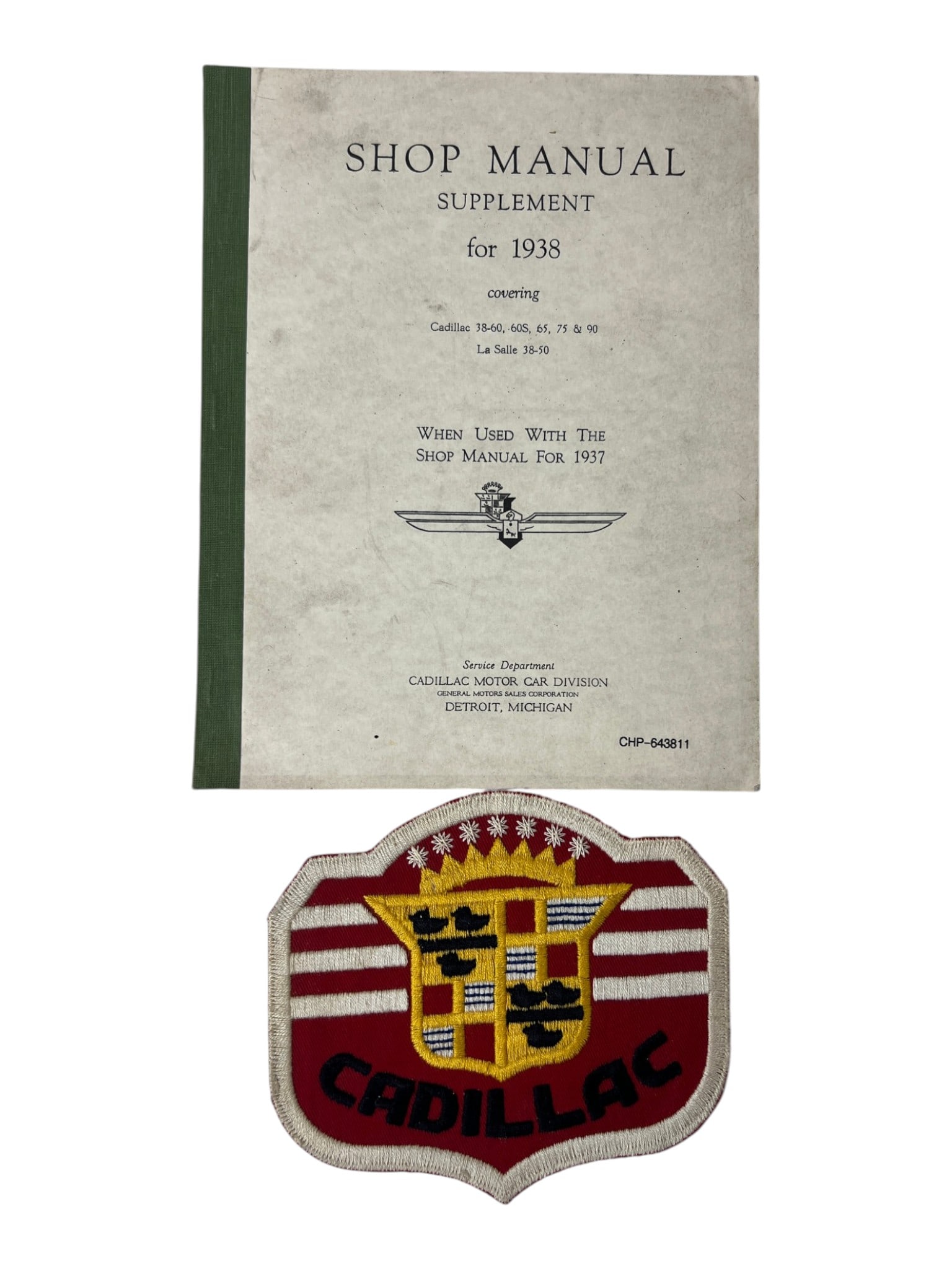 1938 Cadillac Shop Manual Supplement & Cadillac Patch (1 of 5)
