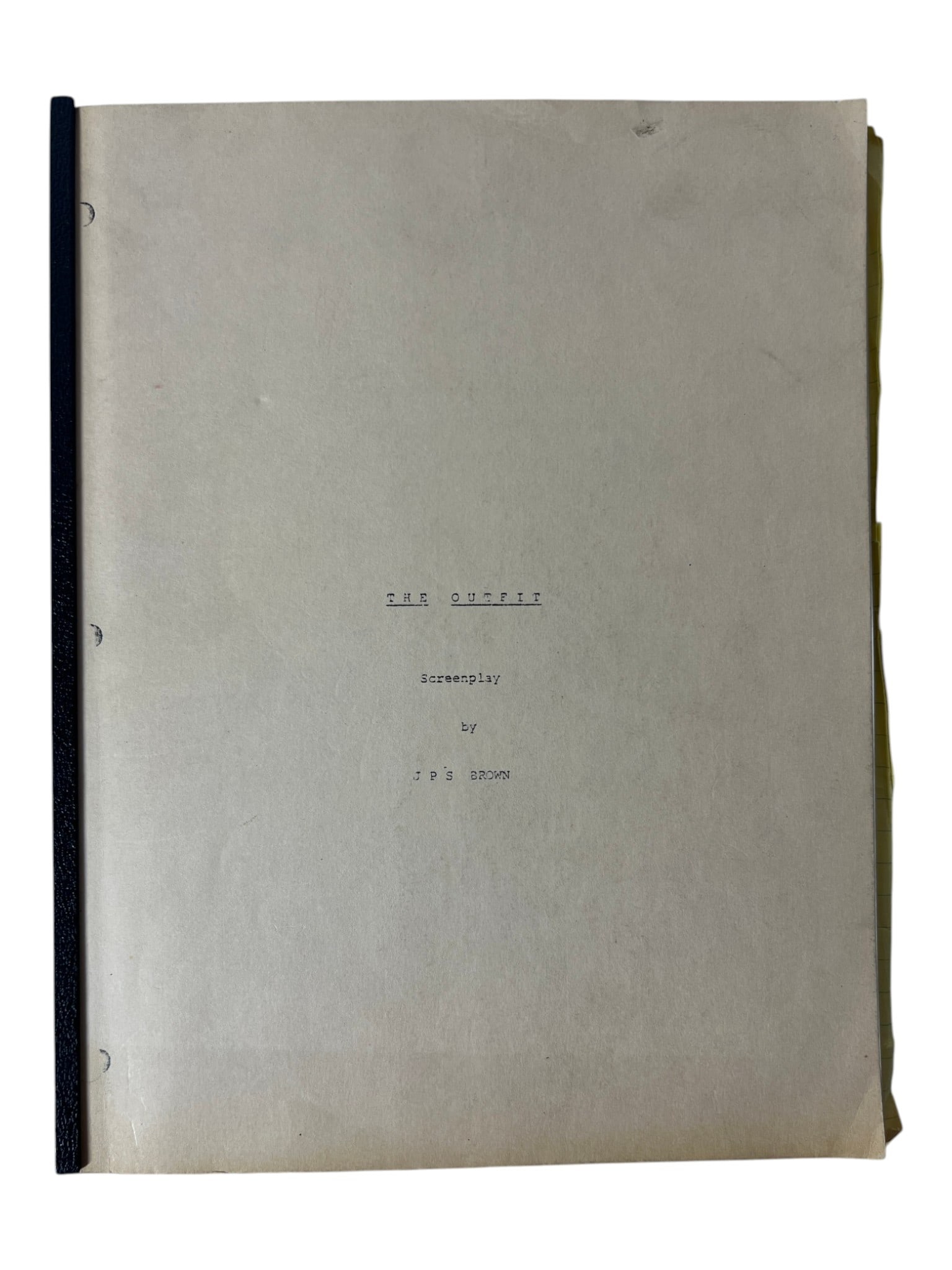 Original Screenplay Manuscript Movie Script: Typed screenplay manuscript titled 'Hex Witch' by J.P.S. Brown.