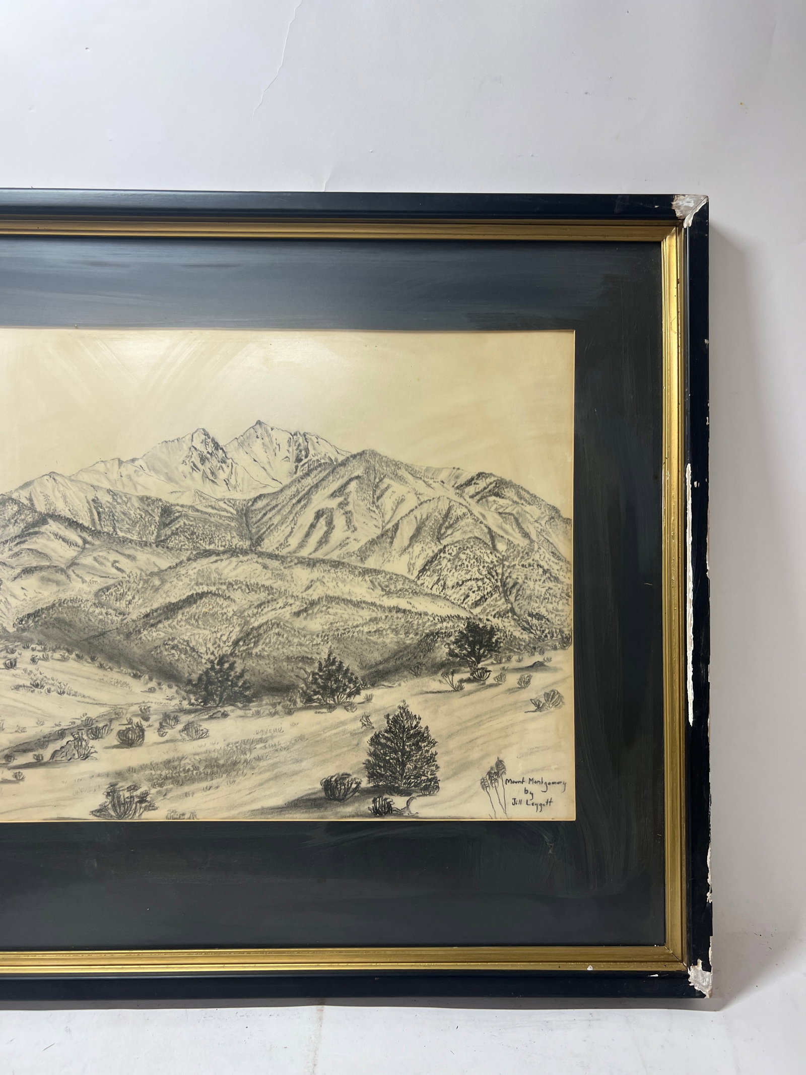 Mountain Landscape Drawing Signed - 3
