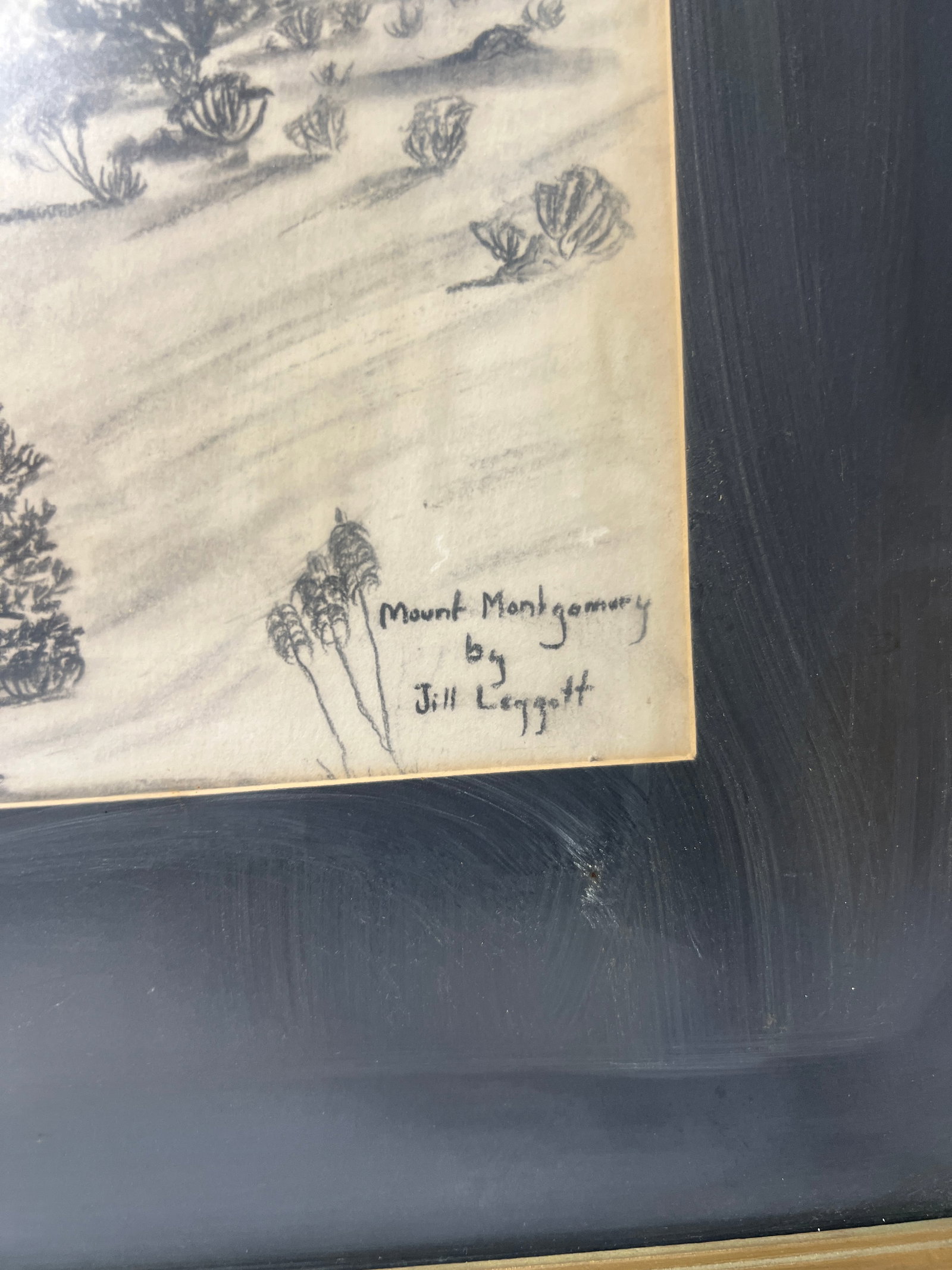 Mountain Landscape Drawing Signed - 4