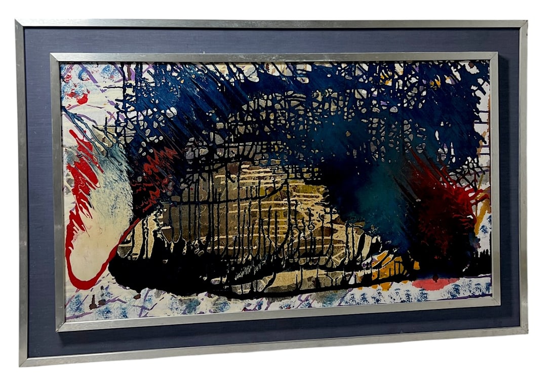 Abstract Mixed Media Artwork on Canvas (1 of 5)