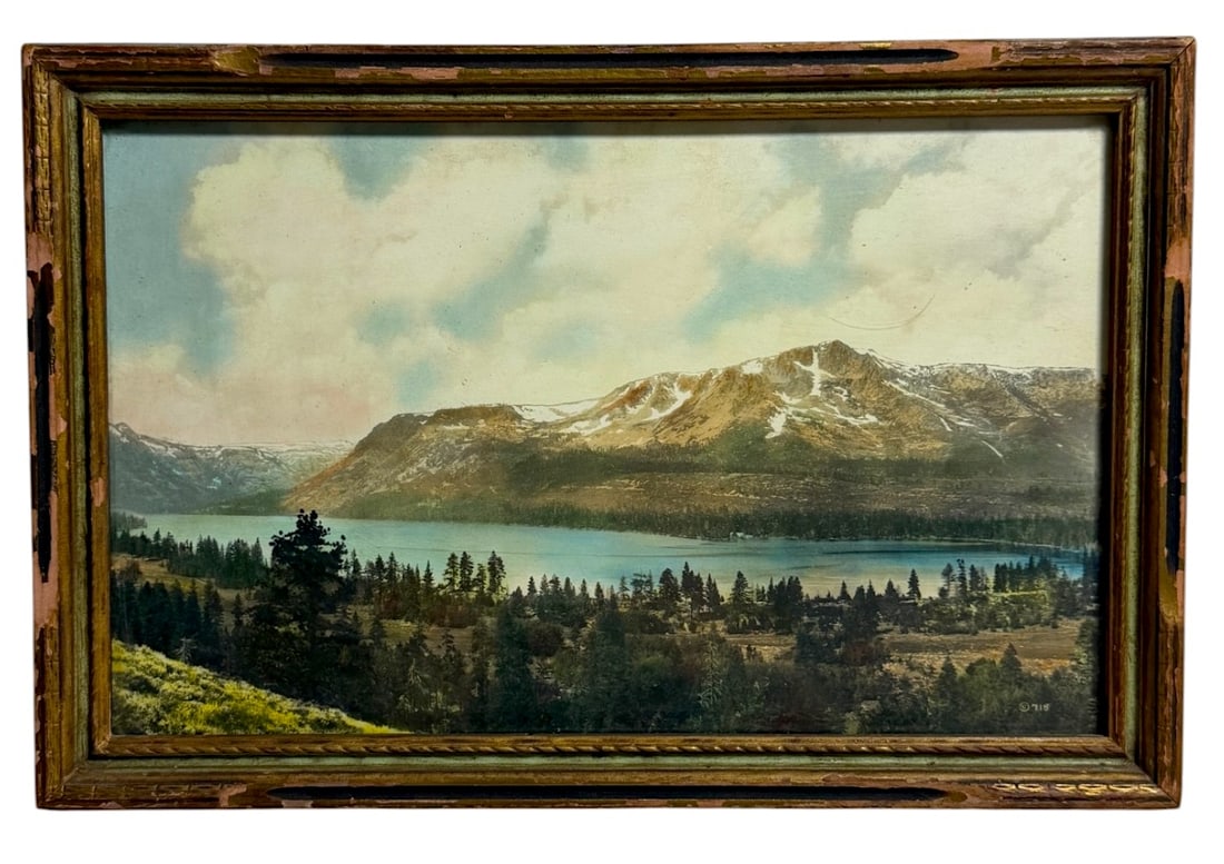 Antique Mountain Lake Landscape Color Photograph (1 of 6)