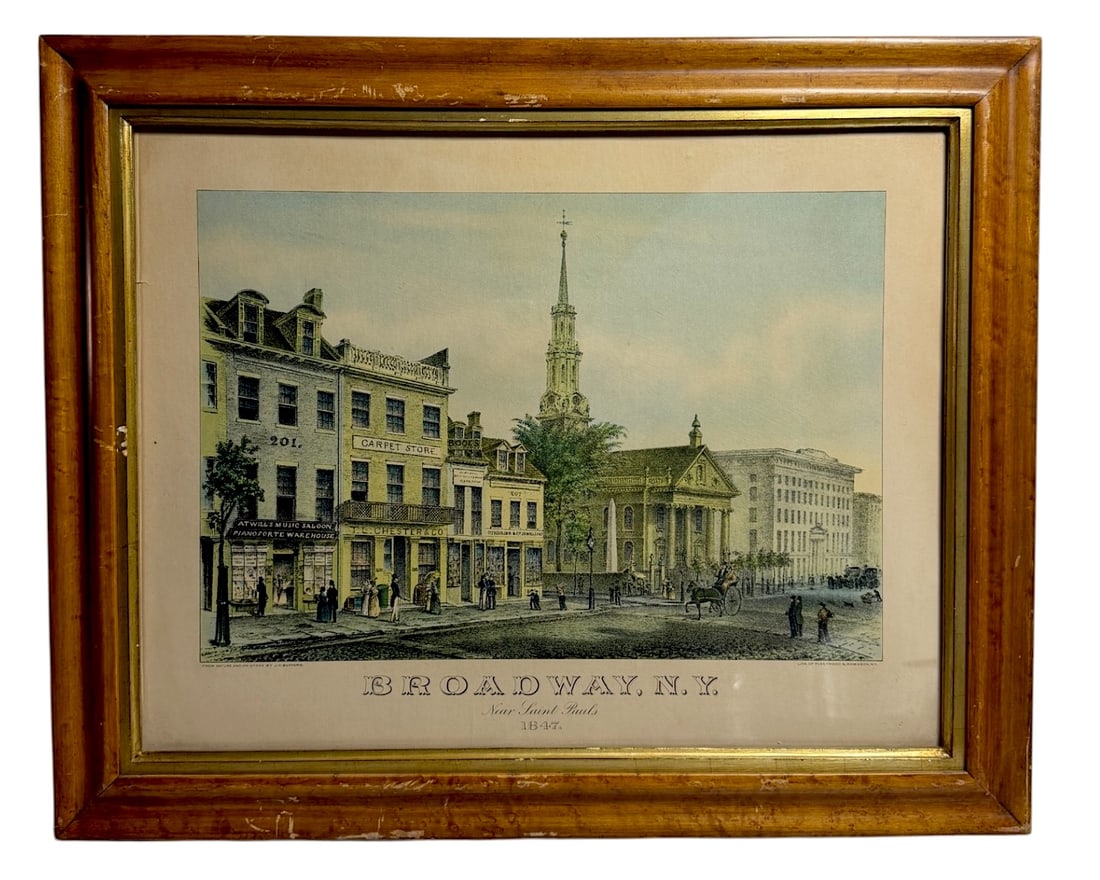 Broadway Near Saint Paul's J. H. Bufford | Broadway, Near Saint Pauls, 1847 (1 of 6)