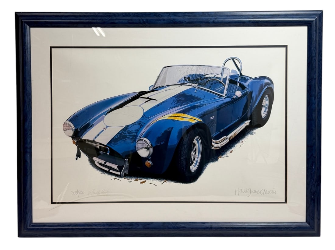 Shelby Cobra Limited Edition Lithograph HAROLD JAMES CLEWORTH Signed (1 of 8)