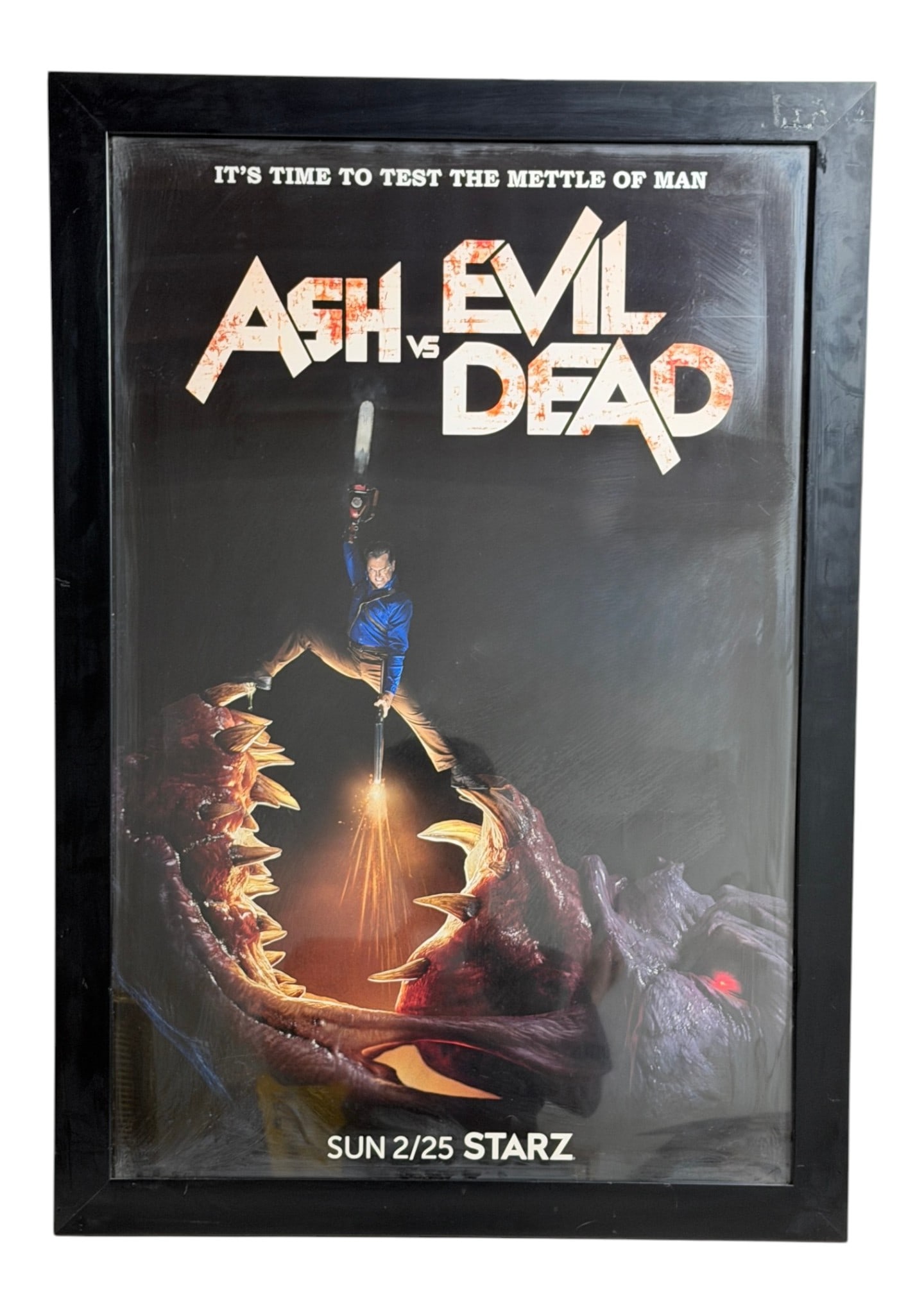 Ash vs Evil Dead Framed Poster: Large framed promotional poster for the television series Ash vs Evil Dead.