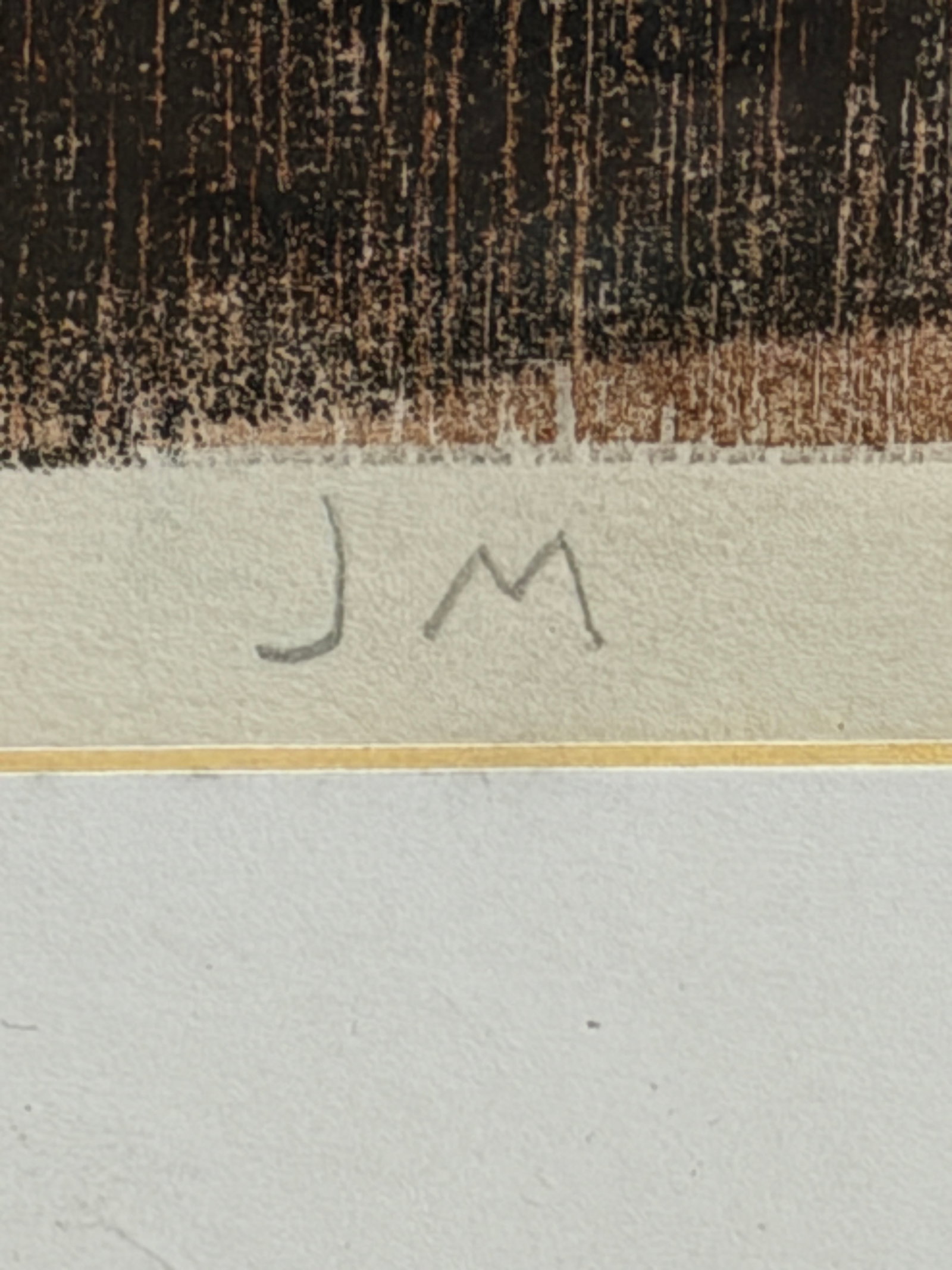 Expressionist Woodcut Signed J.M. - 3