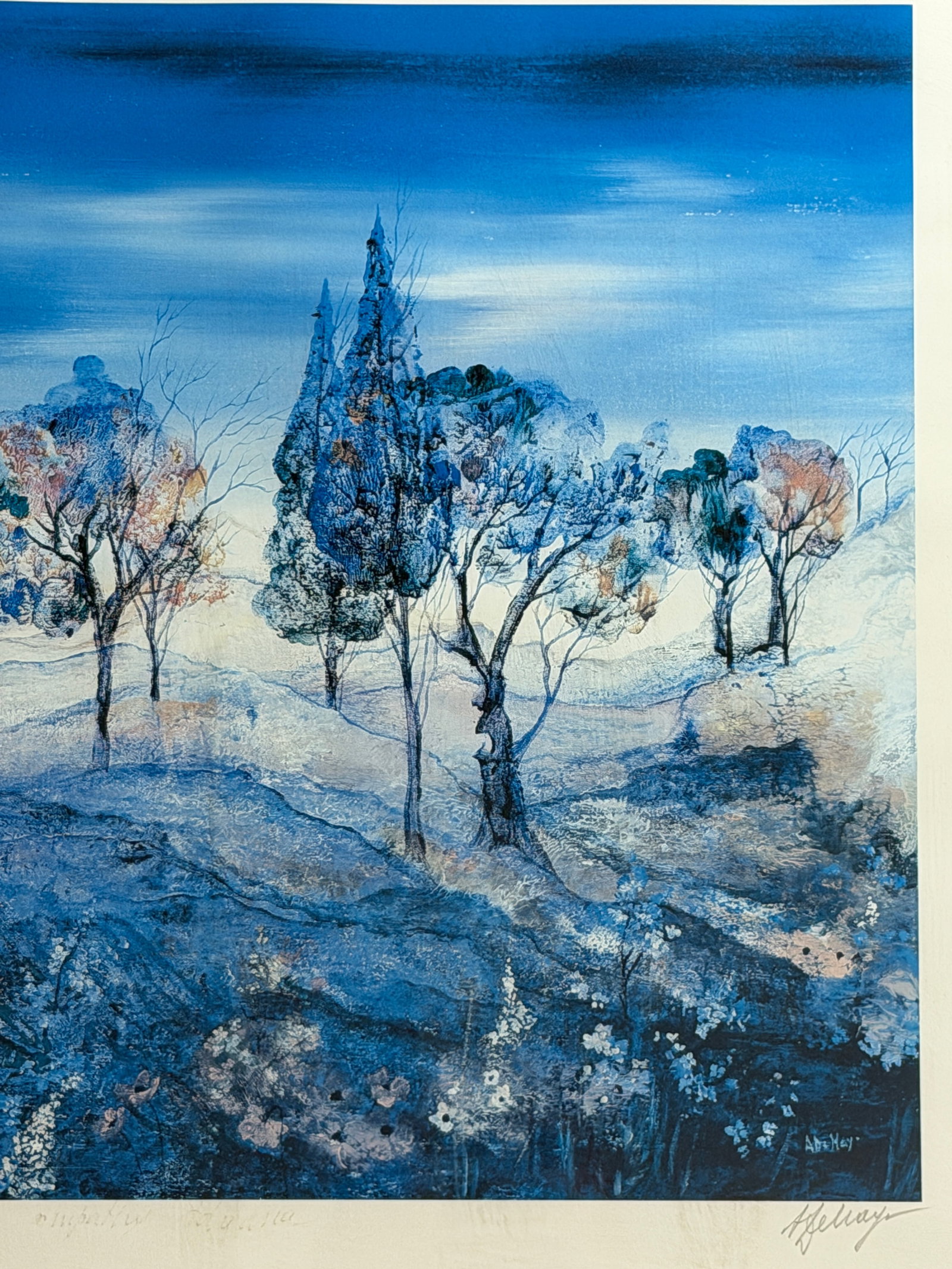 Blue Landscape Print - 3